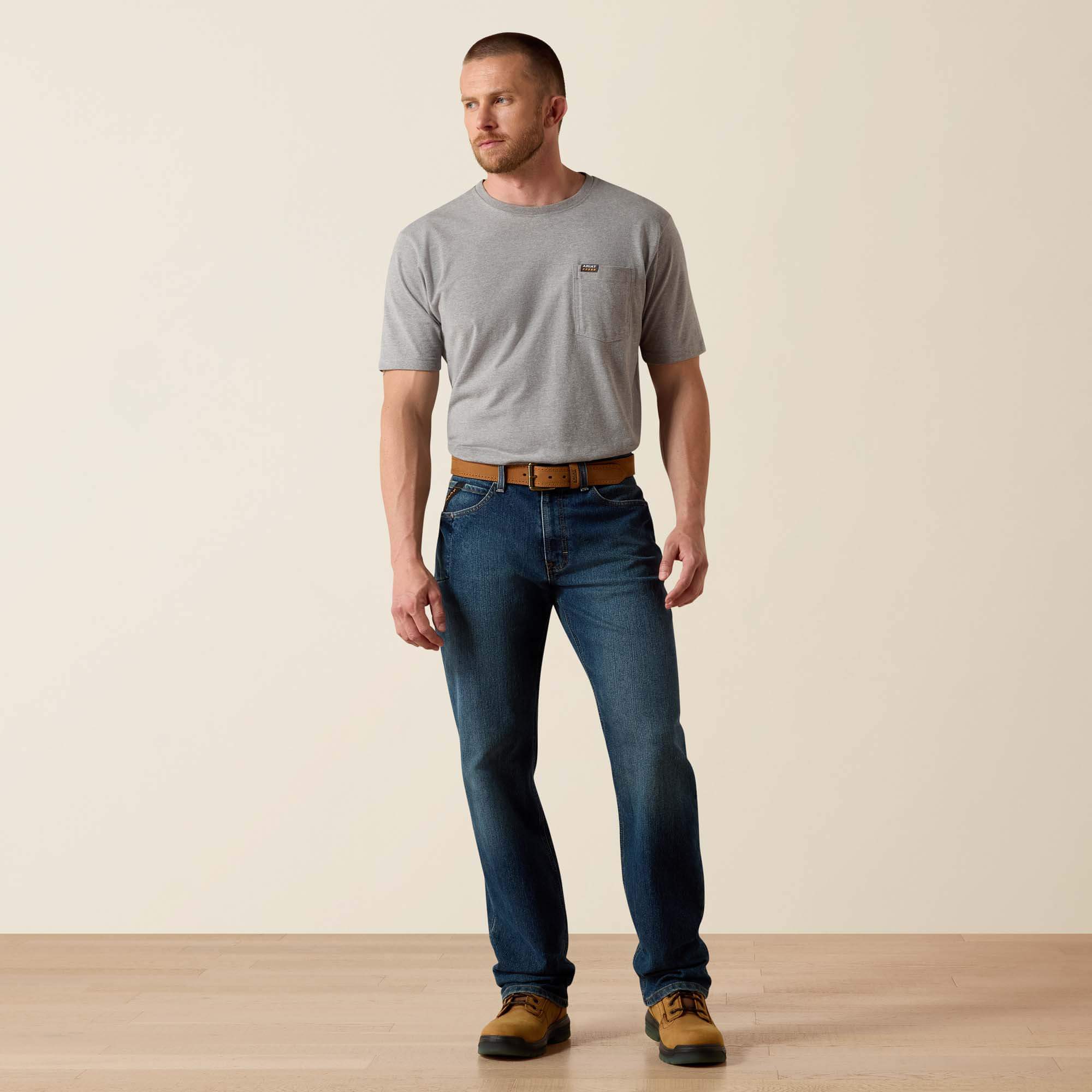 Rebar M3 Loose DuraStretch Basic Stackable Straight Leg Jean Full - SIERRA