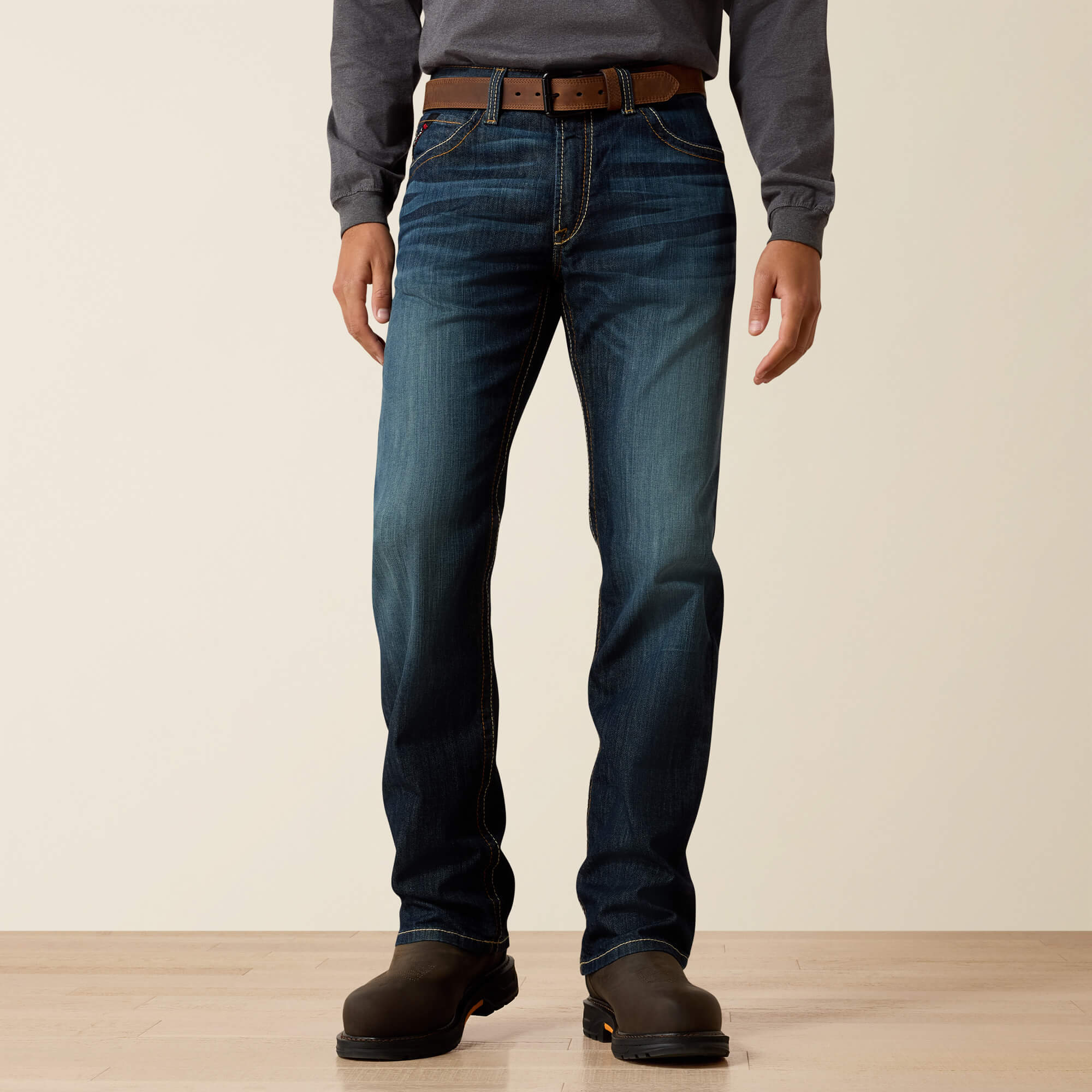 FR M4 Relaxed Stretch DuraLight Basic Boot Cut Jean Front - LASSEN