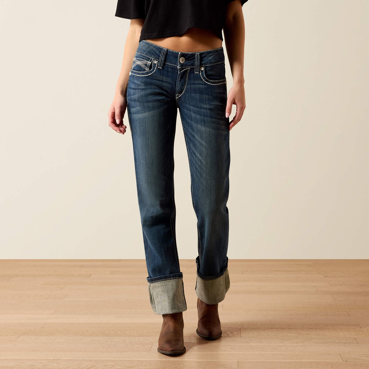 Mid Rise Ivy Straight Leg Jean - Dresden