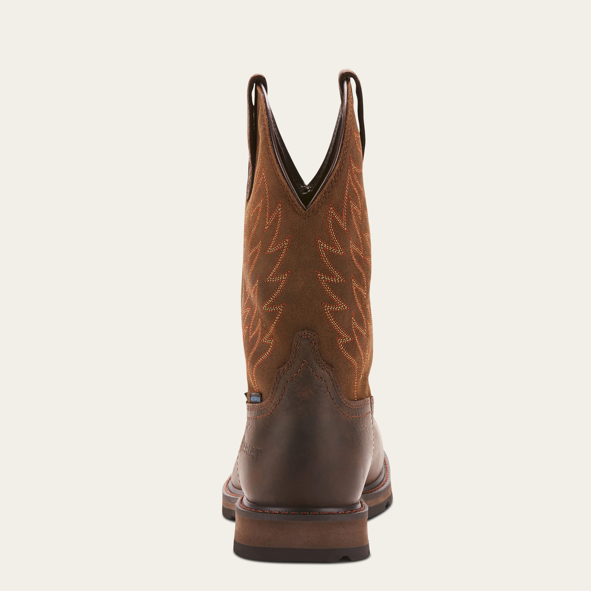 Groundbreaker Wide Square Toe Waterproof Steel Toe Work Boot Heel - DARK BROWN