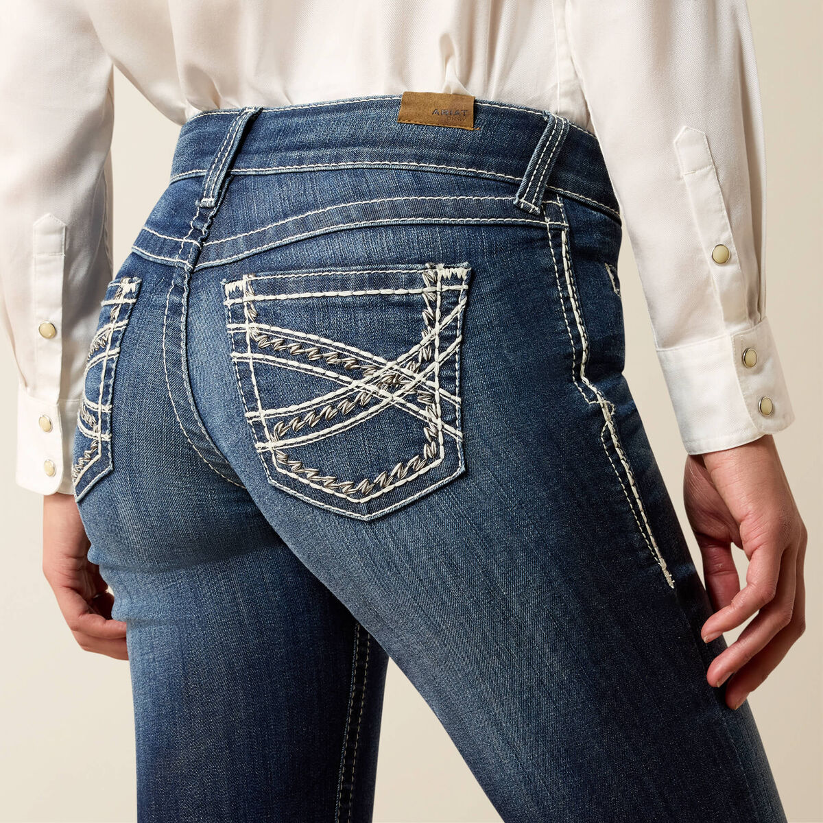 Mid Rise Entwined Trouser Jeans - Marine