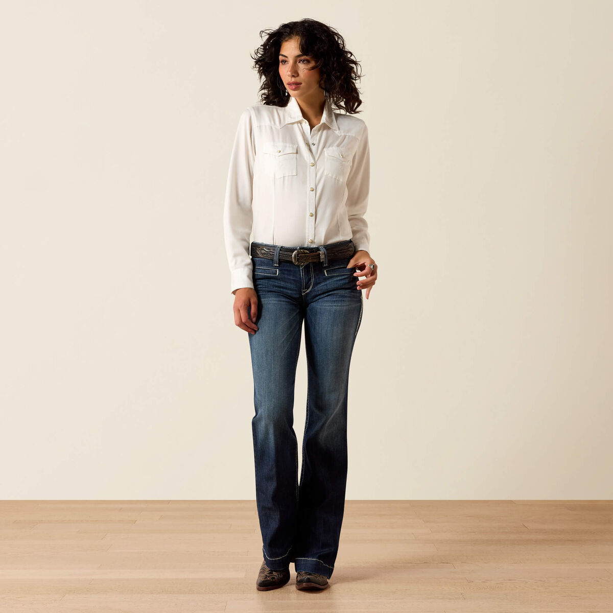 Mid Rise Entwined Trouser Jeans - Marine