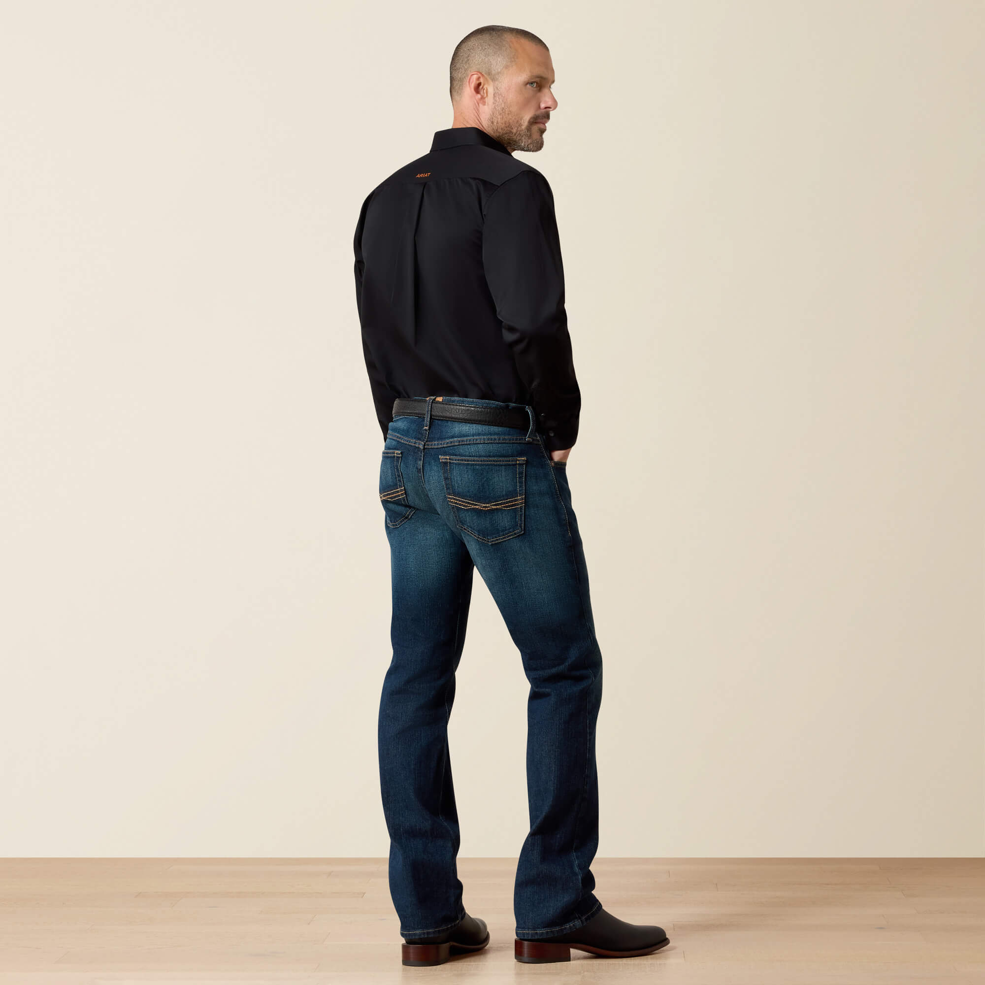 M7 Rocker Stretch Legacy Stackable Straight Leg Jean Back - FREMONT