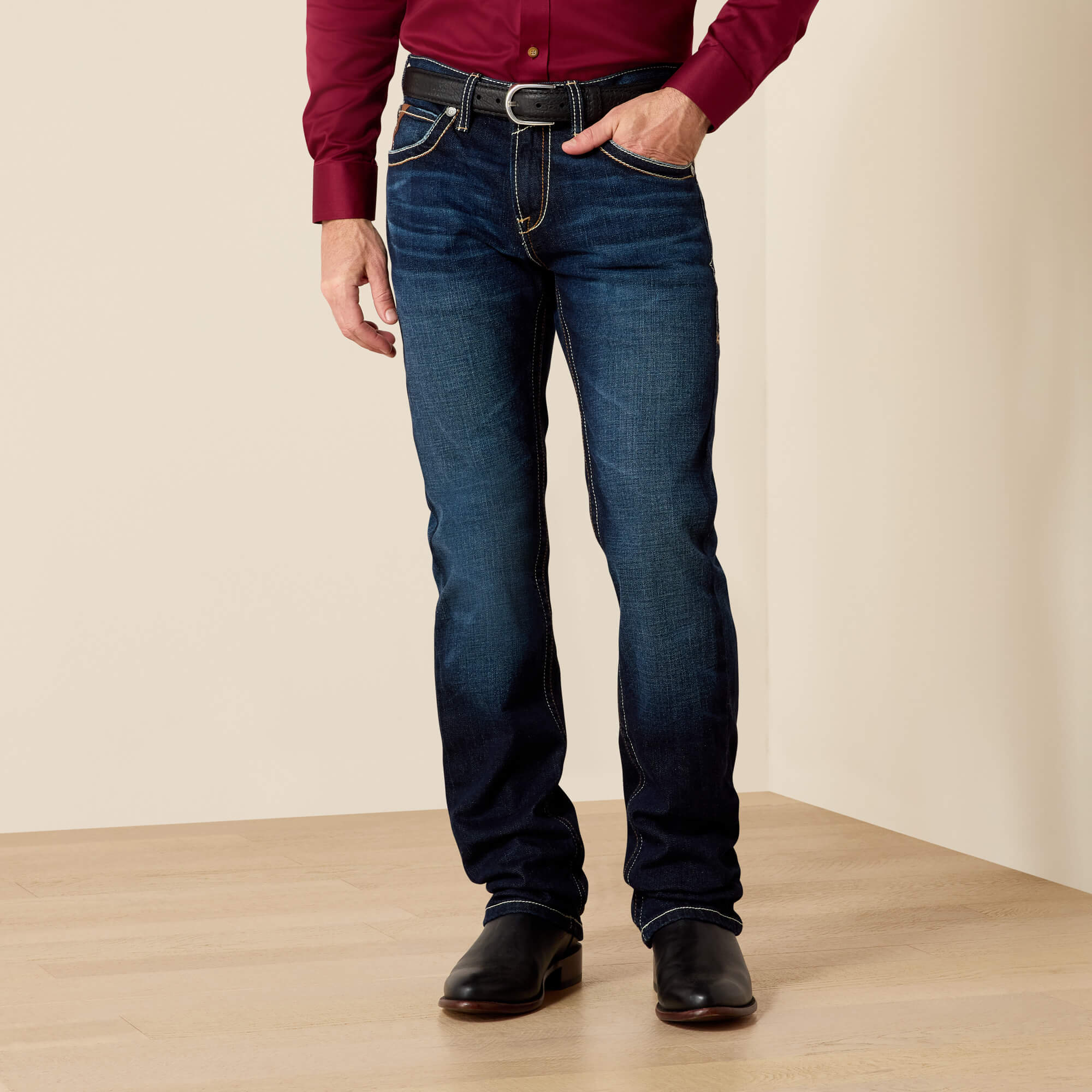 M7 Rocker Concord Stretch Stackable Straight Leg Jean Front - DODGE