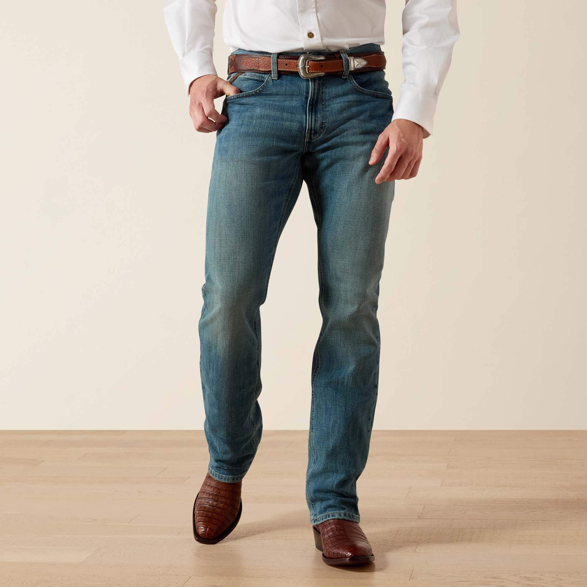 M4 Stretch Legacy Stackable Straight Leg Jean Front - SAWYER