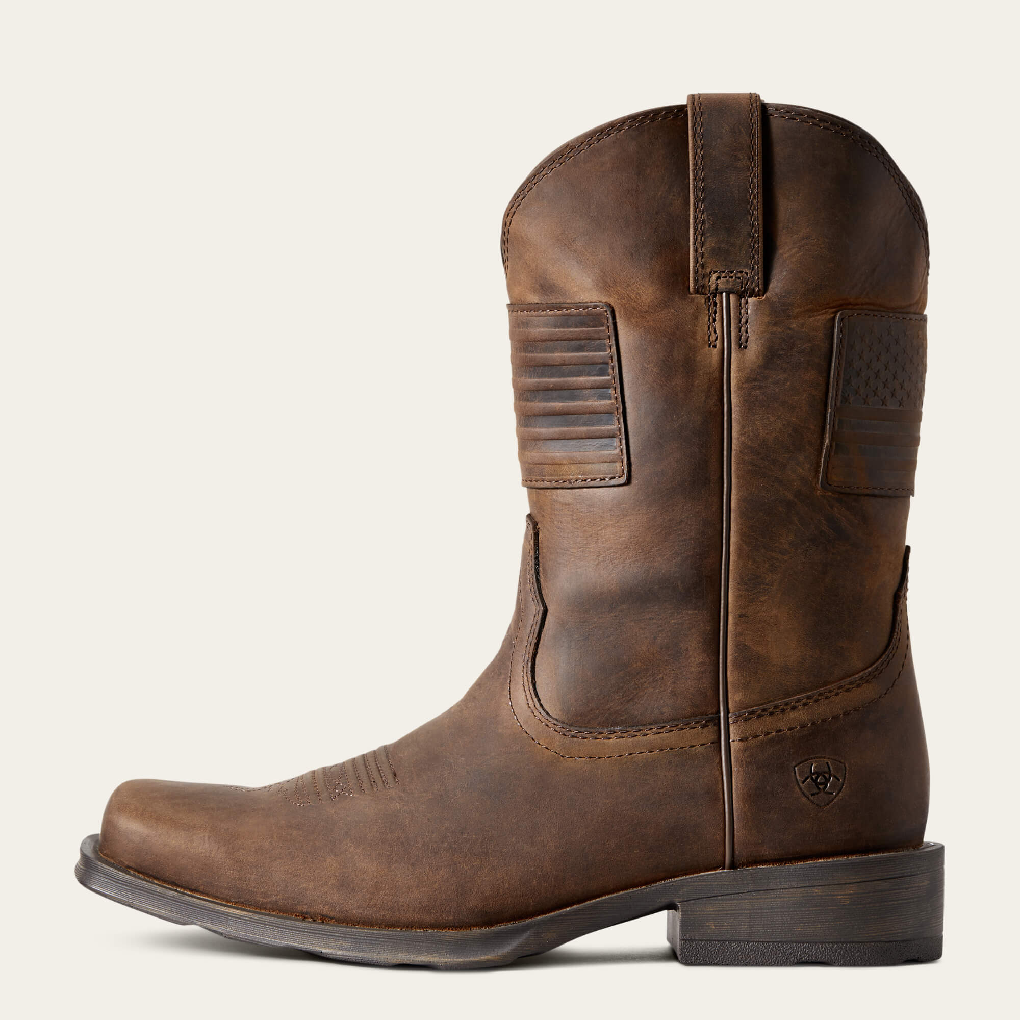 Rambler Patriot Western Boot Side - DISTRESSED BROWN