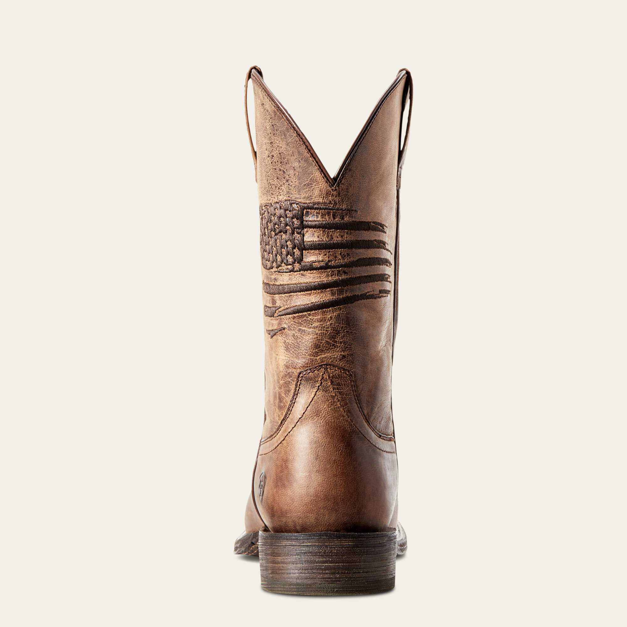 Circuit Patriot Wide Square Toe Cowboy Boot Heel - WEATHERED TAN