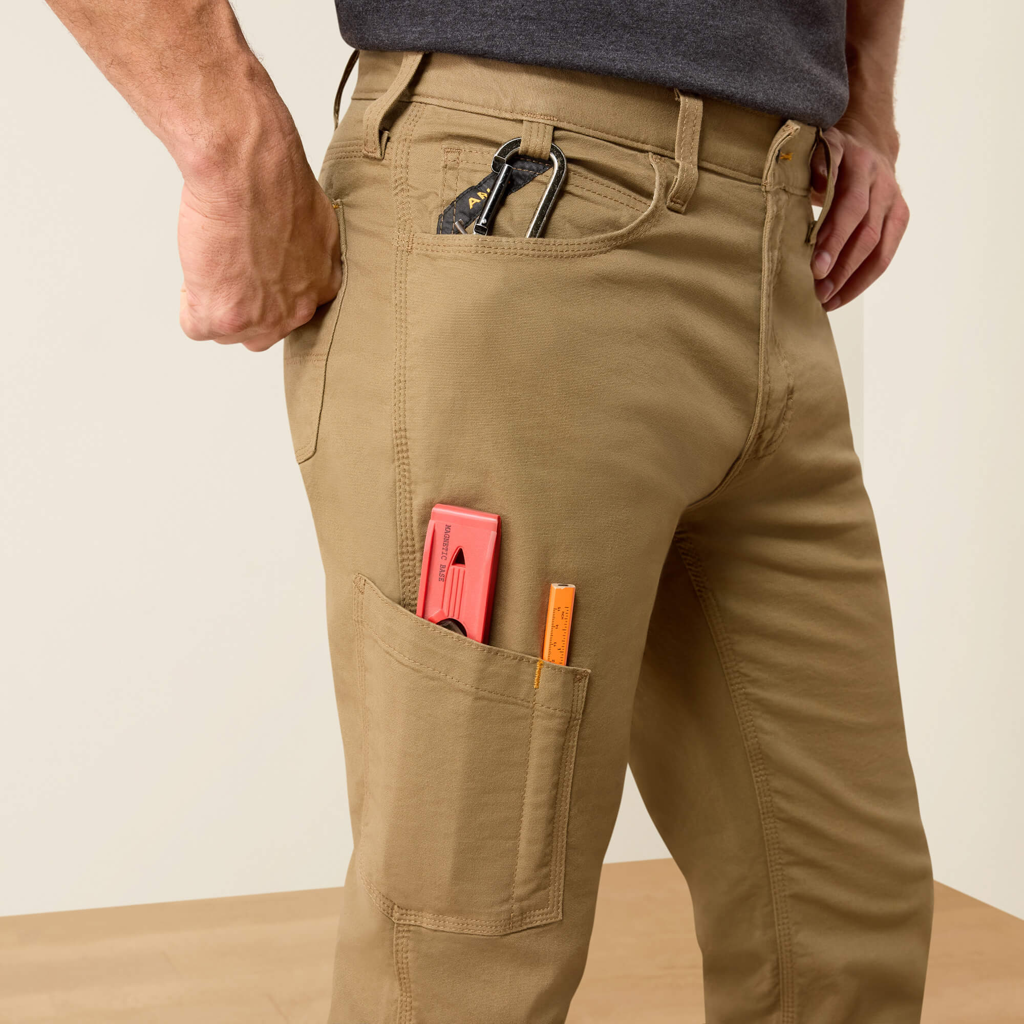 Rebar M4 Relaxed Made Tough DuraStretch Straight Leg Pants 02 - FIELD KHAKI