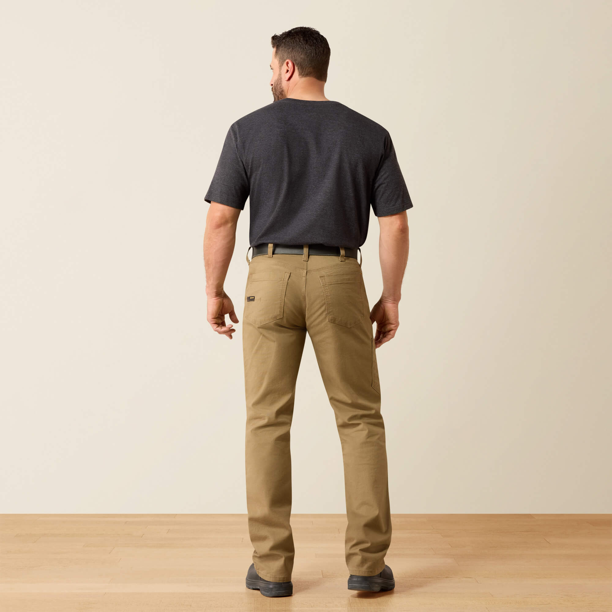 Rebar M4 Relaxed Made Tough DuraStretch Straight Leg Pants Back - FIELD KHAKI