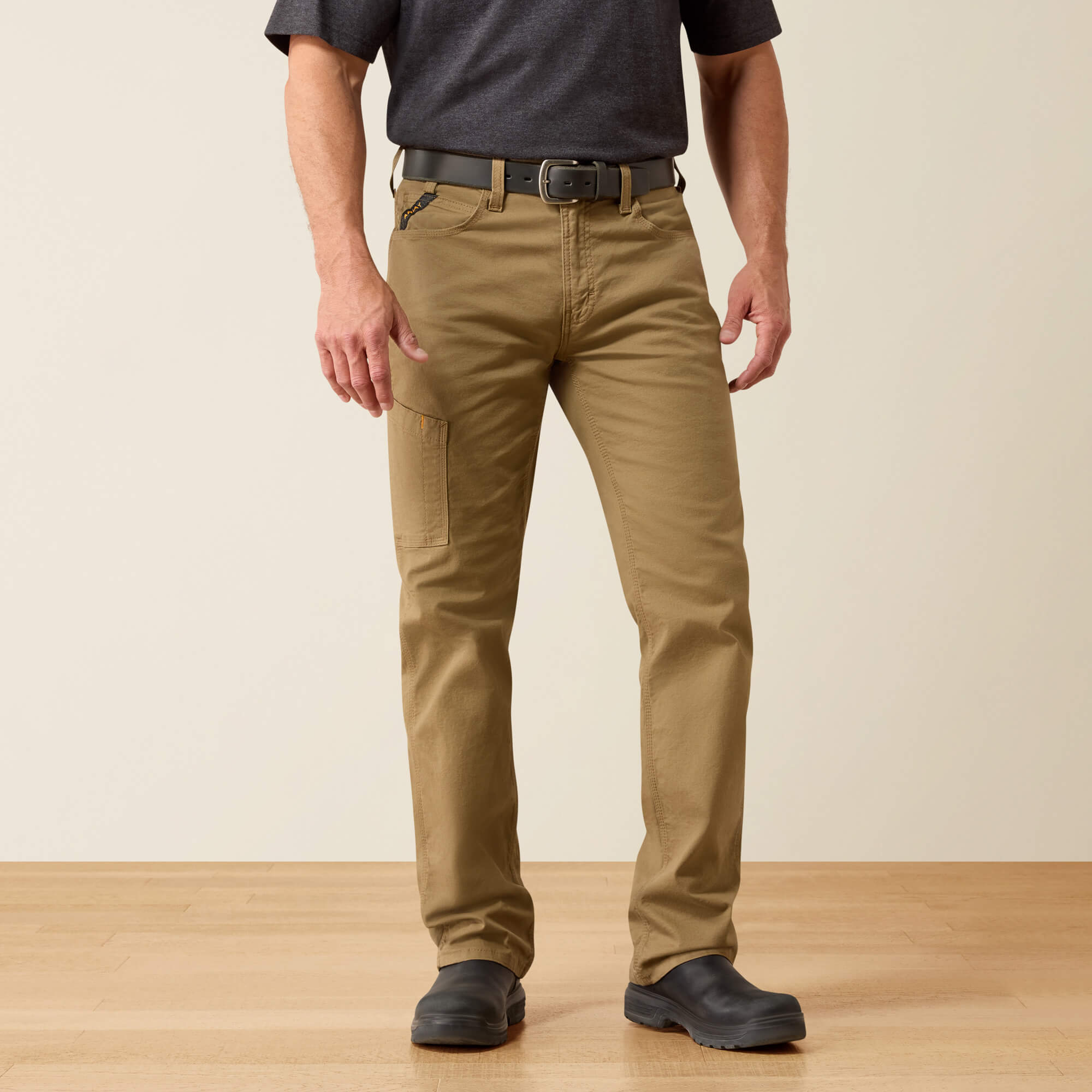 Rebar M4 Relaxed Made Tough DuraStretch Straight Leg Pants Front - FIELD KHAKI
