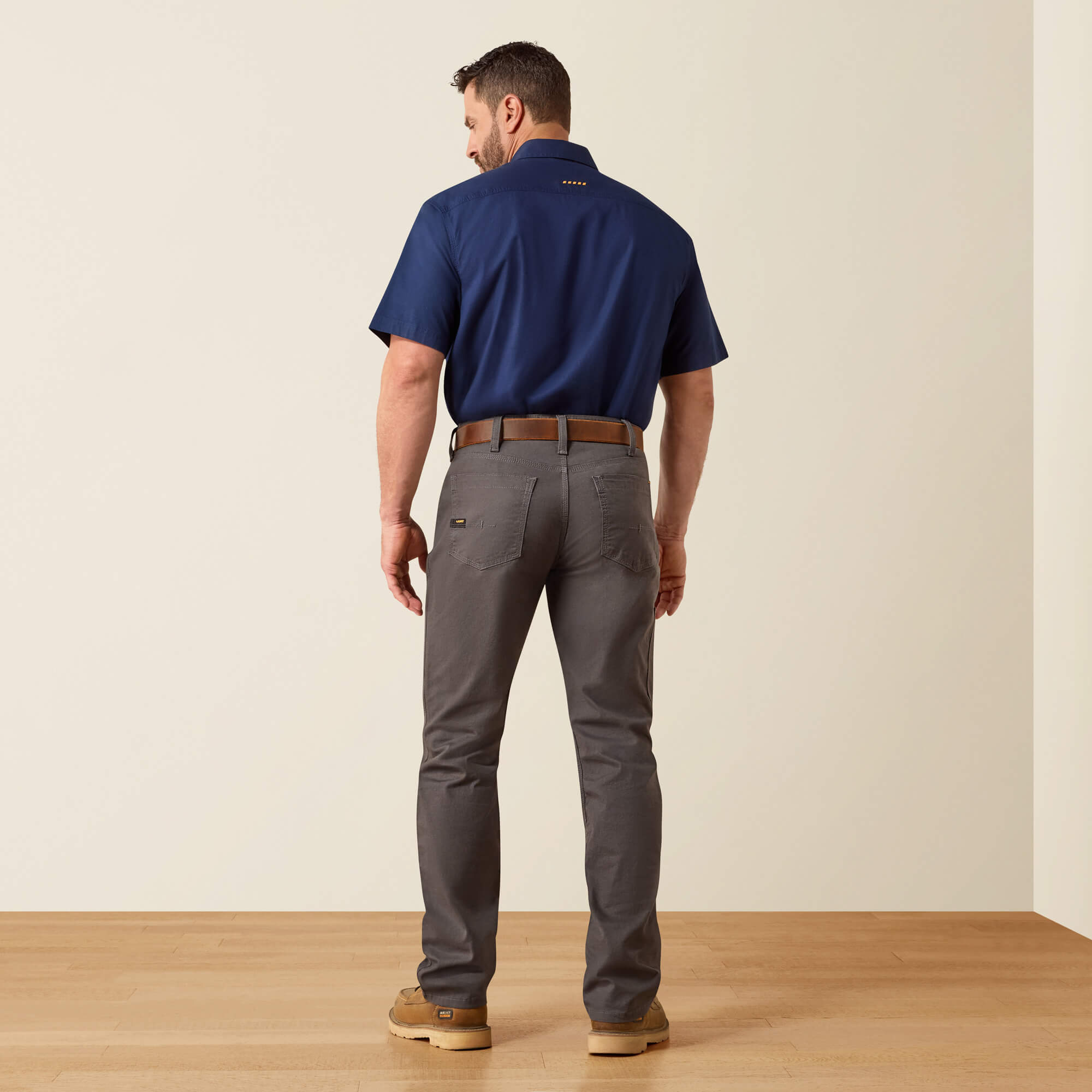 Rebar M4 Relaxed Made Tough DuraStretch Straight Leg Pants Back - REBAR GRAY