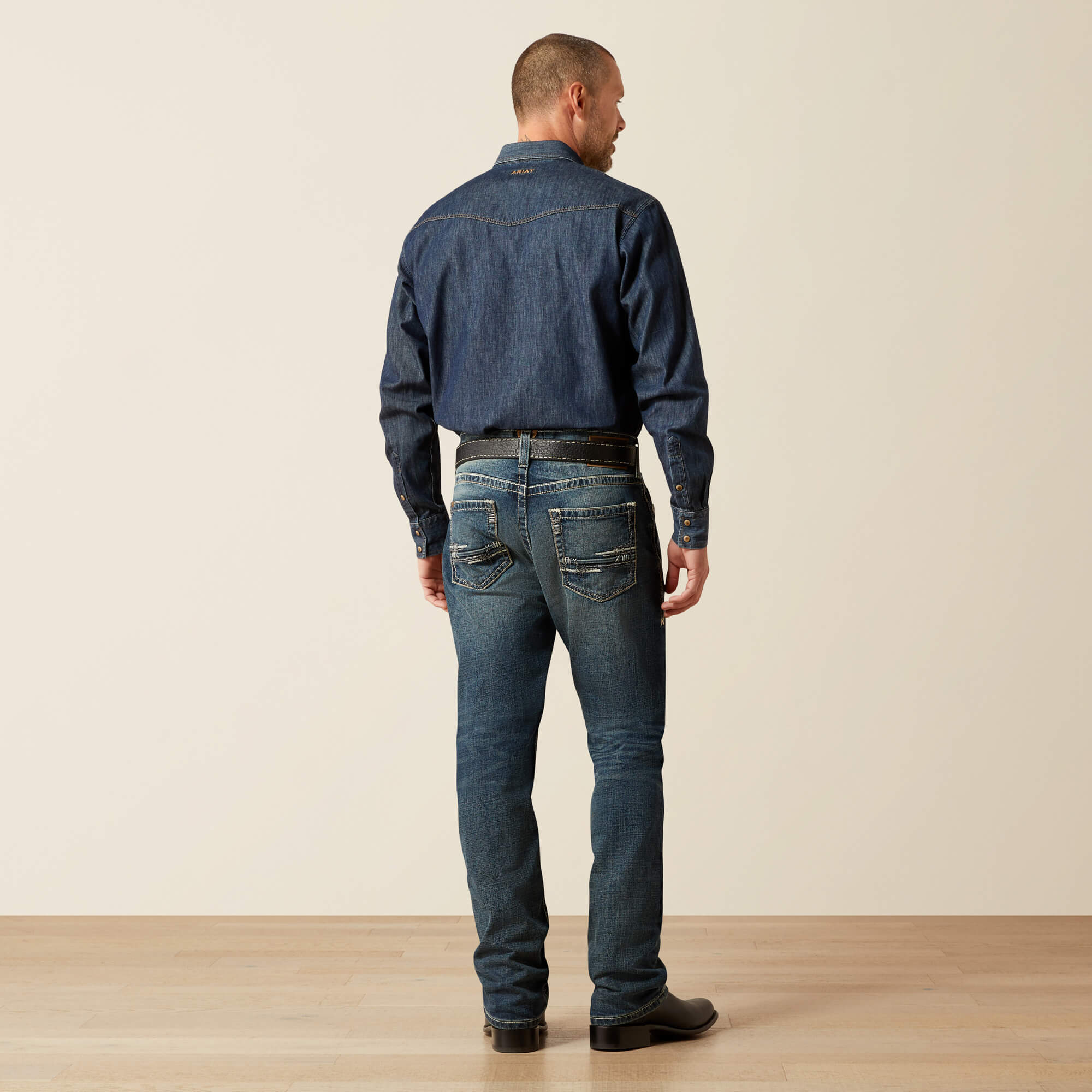 M5 Slim Stretch Adkins Stackable Straight Leg Jean Back - LENNOX