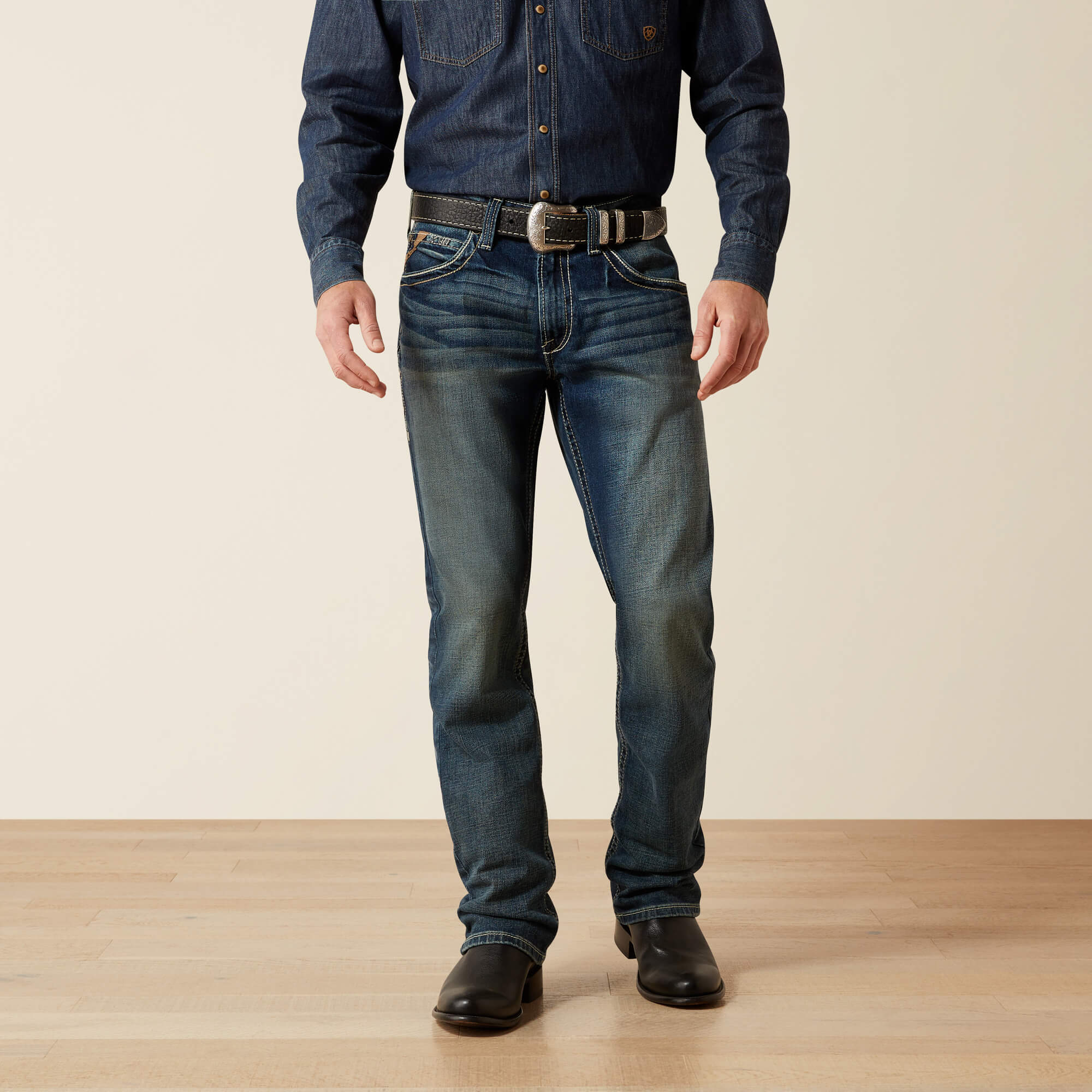 M5 Slim Stretch Adkins Stackable Straight Leg Jean Front - LENNOX