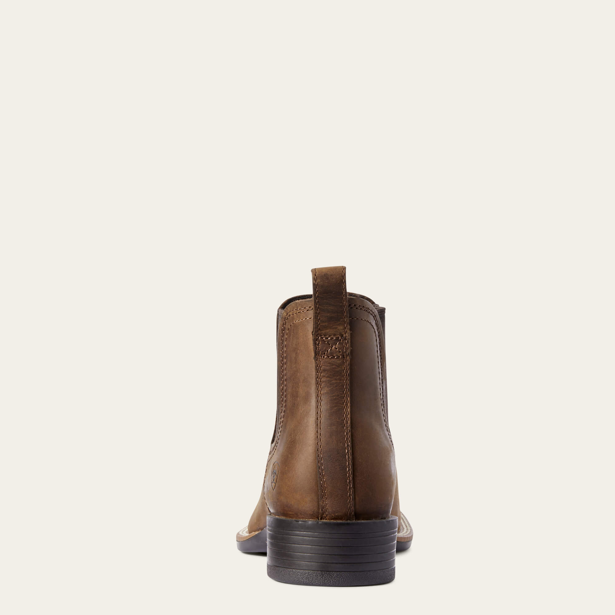 Booker Chelsea Wide Square Toe Western Boot Heel - DISTRESSED TAN