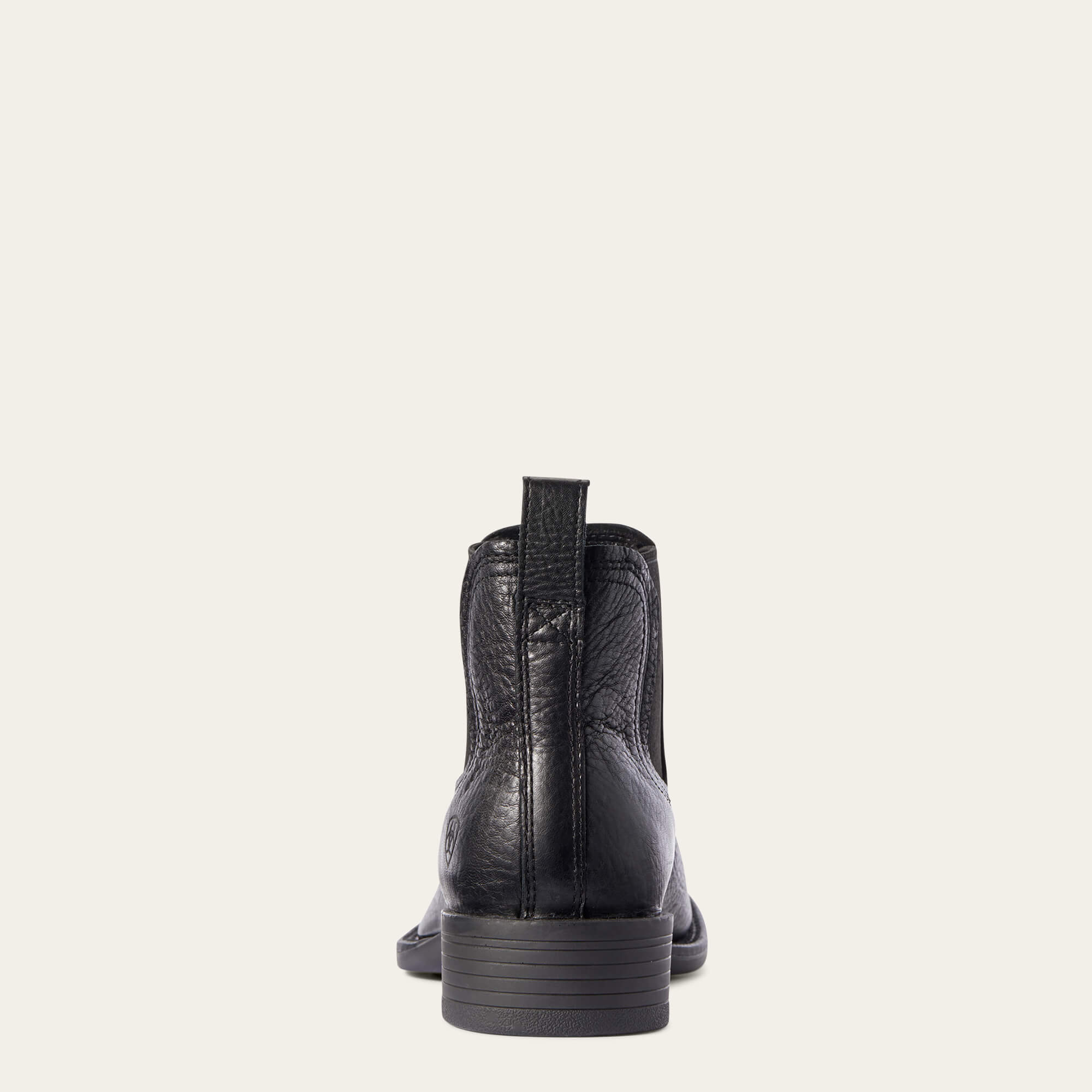 Booker Chelsea Wide Square Toe Western Boot Heel - BLACK