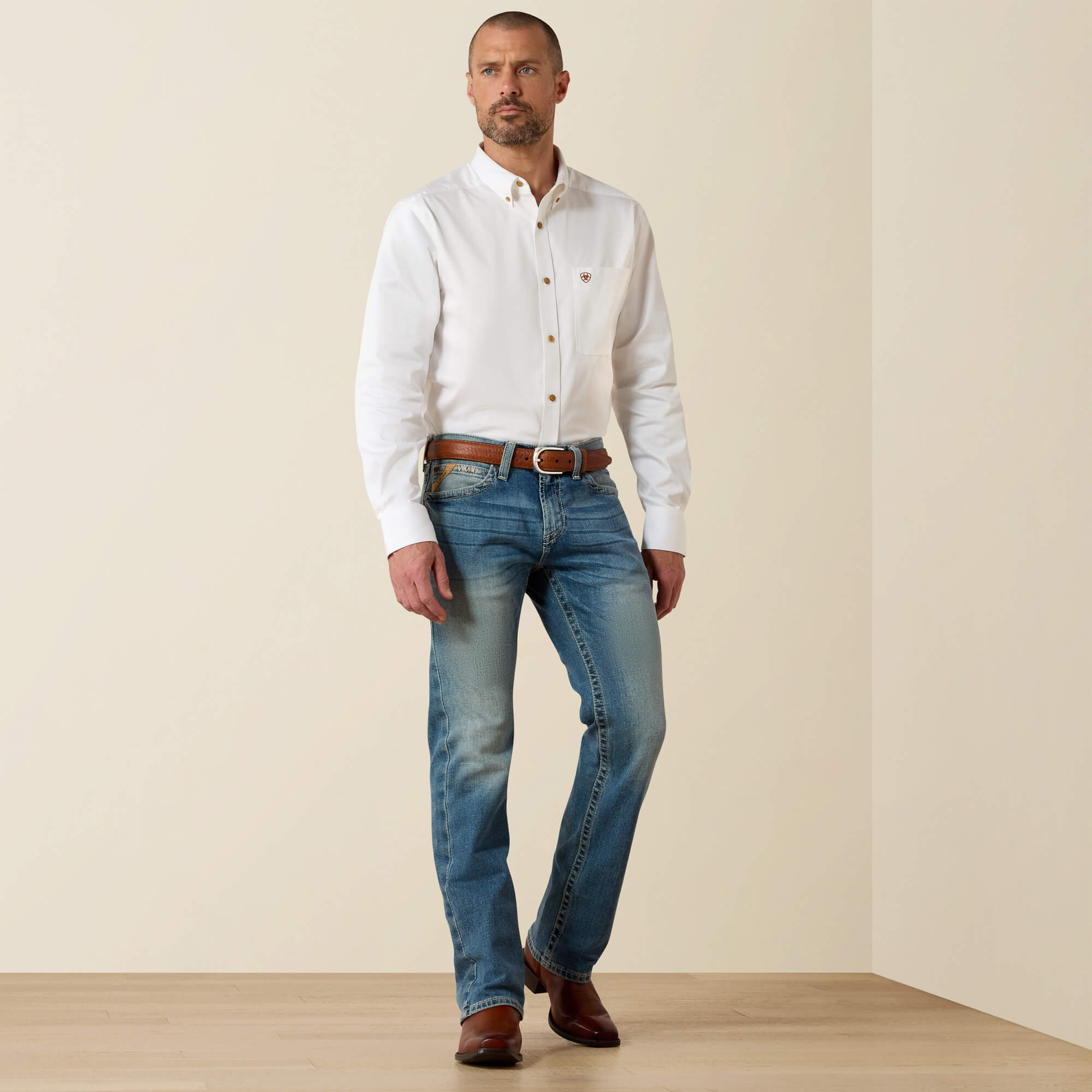 M7 Rocker Stretch Stirling Stackable Straight Leg Jean Full - SHASTA