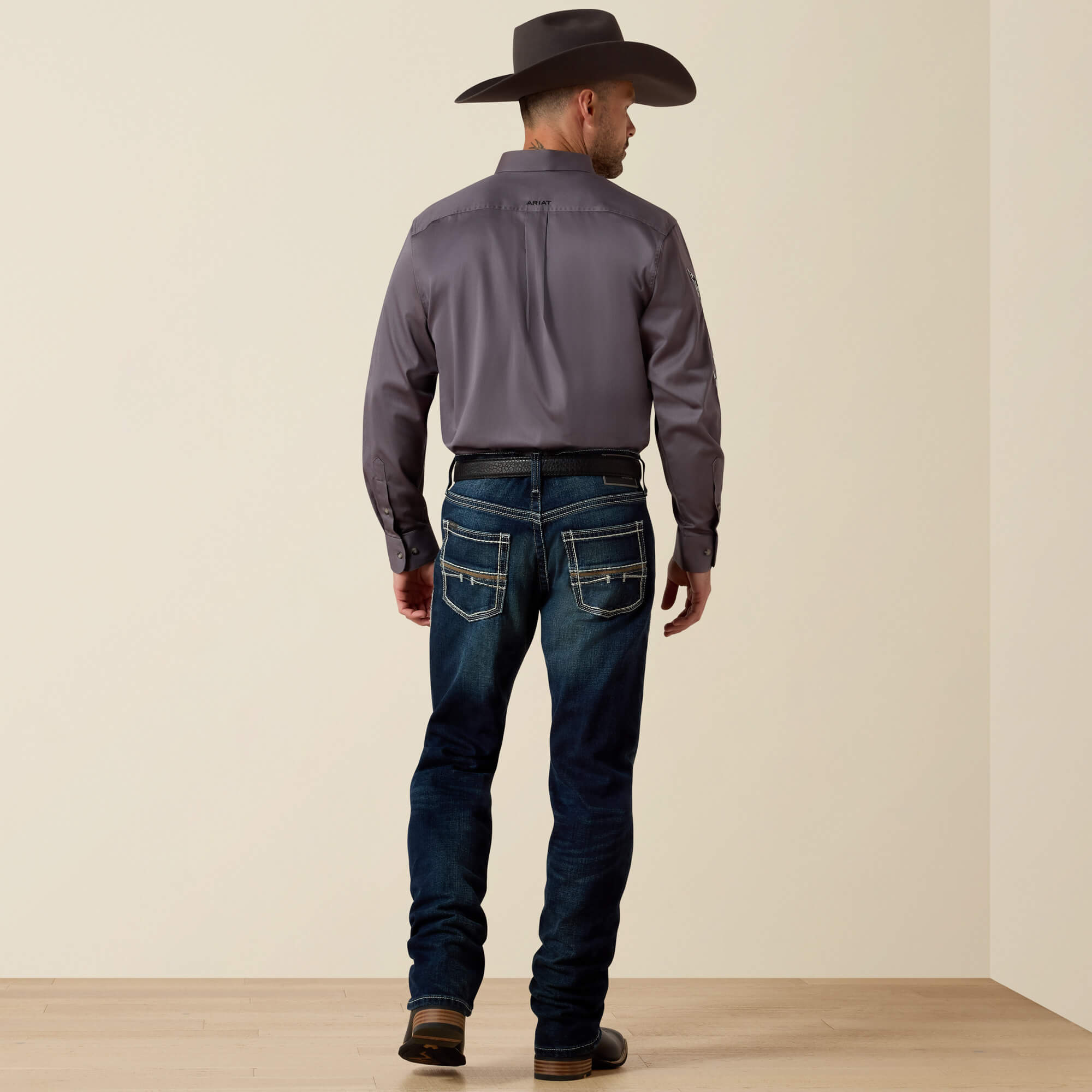 M5 Slim Stretch Coltrane Stackable Straight Leg Jean Back - NIGHTINGALE