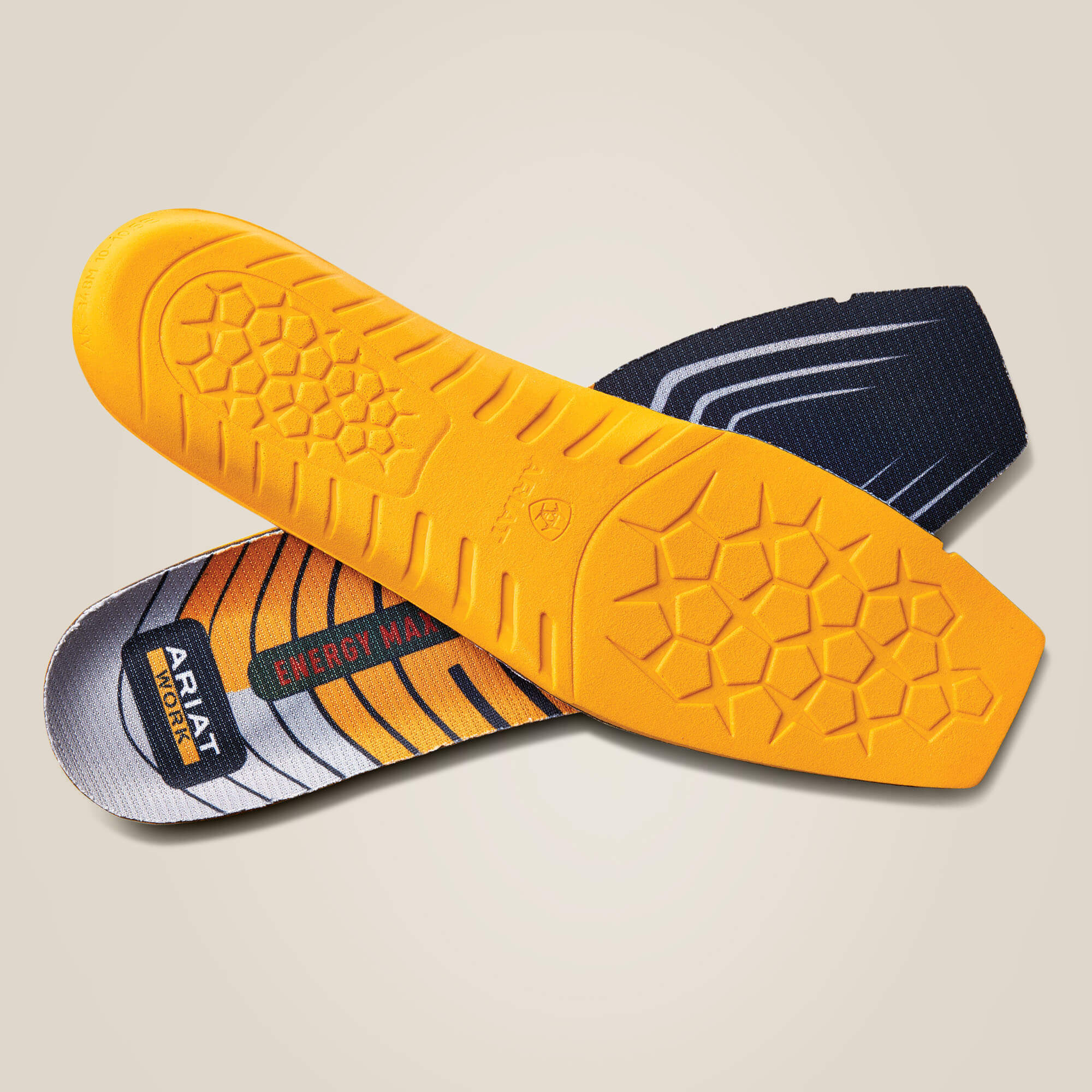 Men's Energy Max Work Wide Square Toe Insole Front - ORANGE