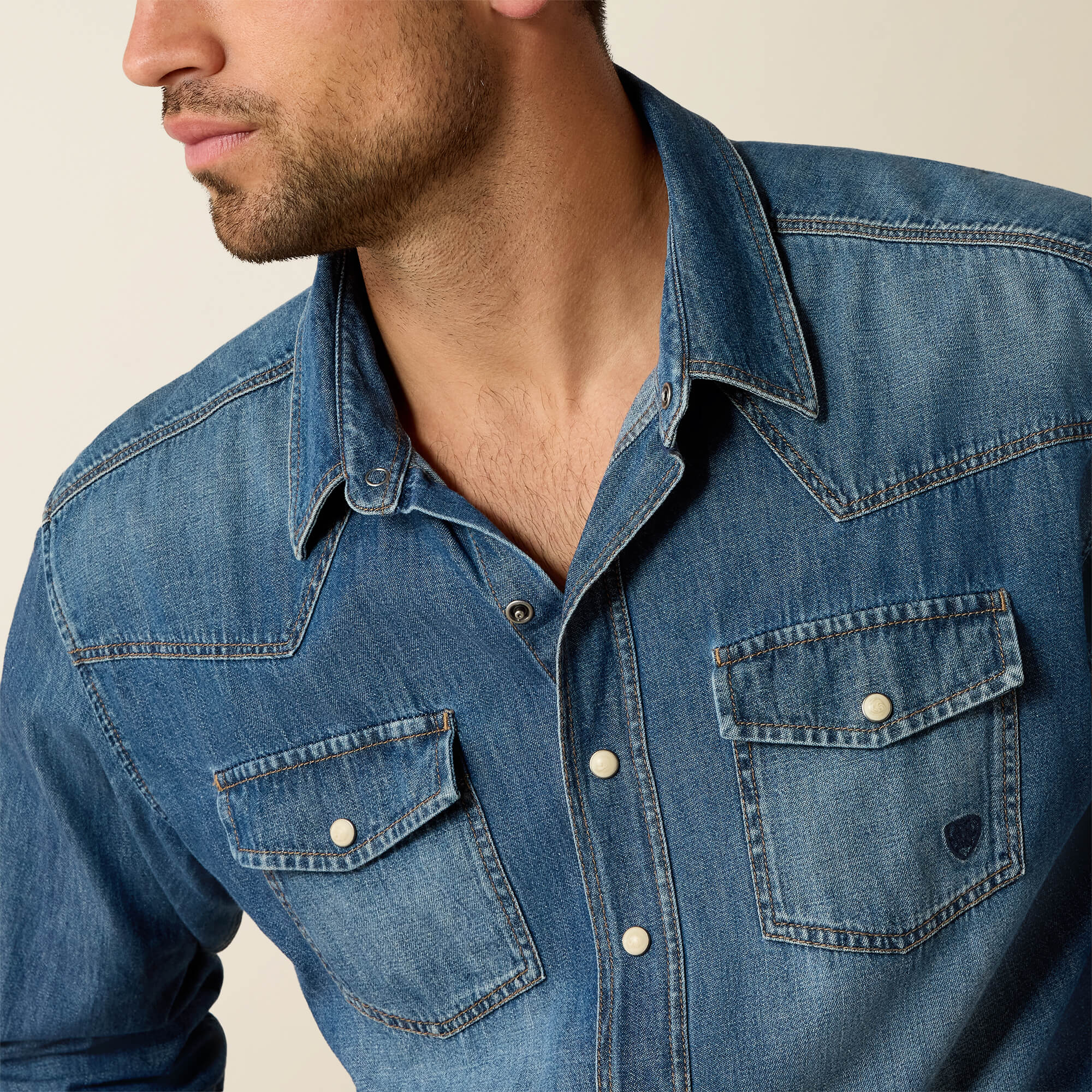 Denim Retro Fit Shirt 01 - STONE