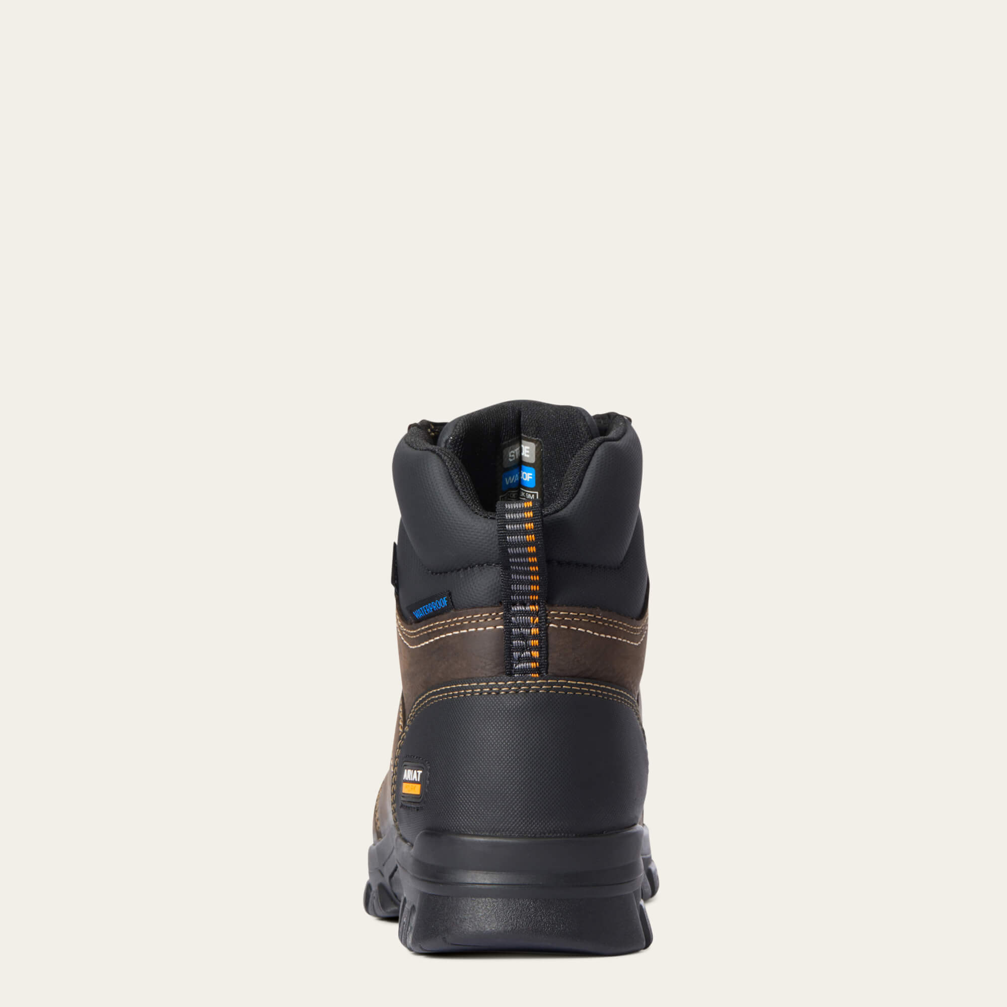 Treadfast 6" Waterproof Steel Toe Work Boot Heel - DARK BROWN