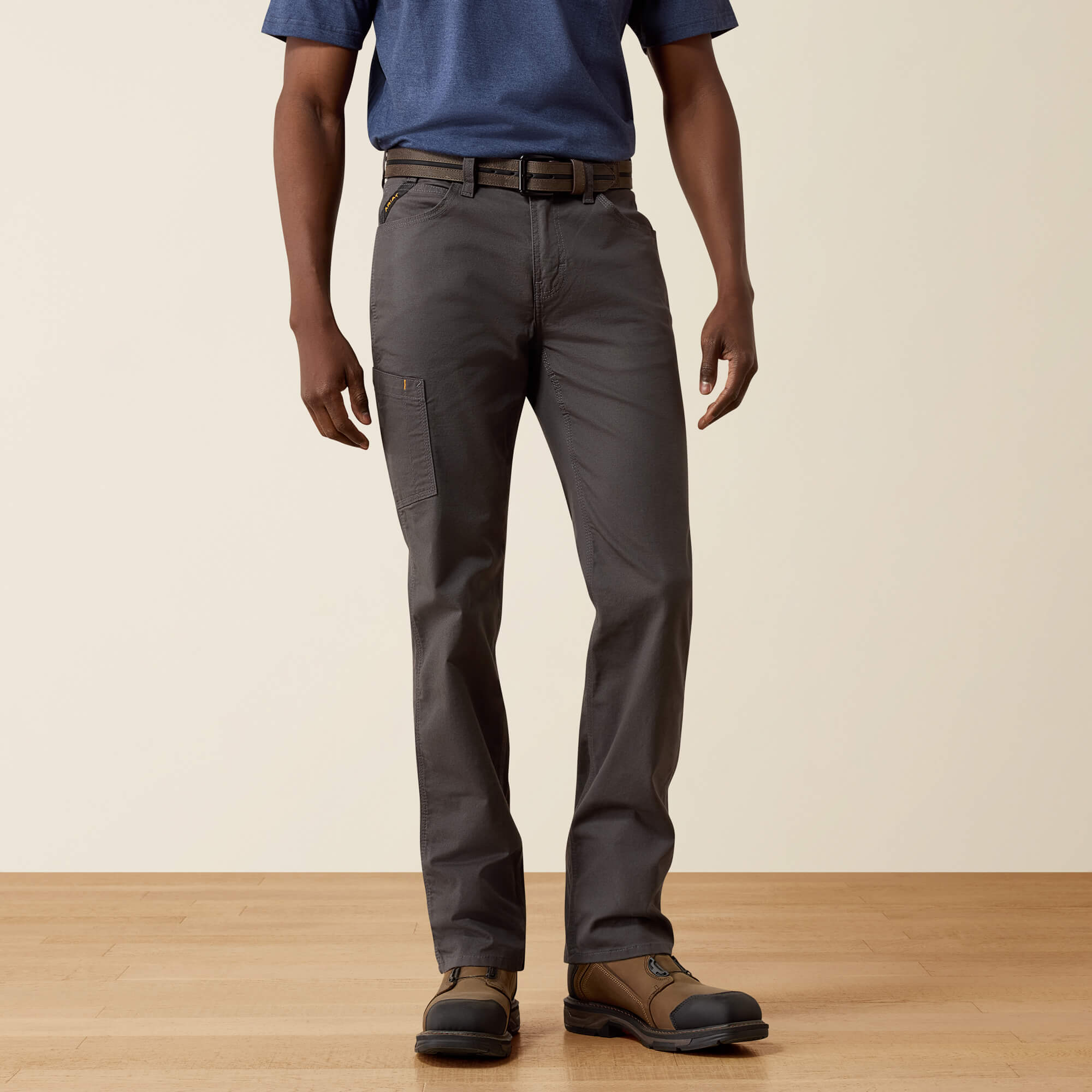 Rebar M7 DuraStretch Made Tough Straight Pant Front - REBAR GREY
