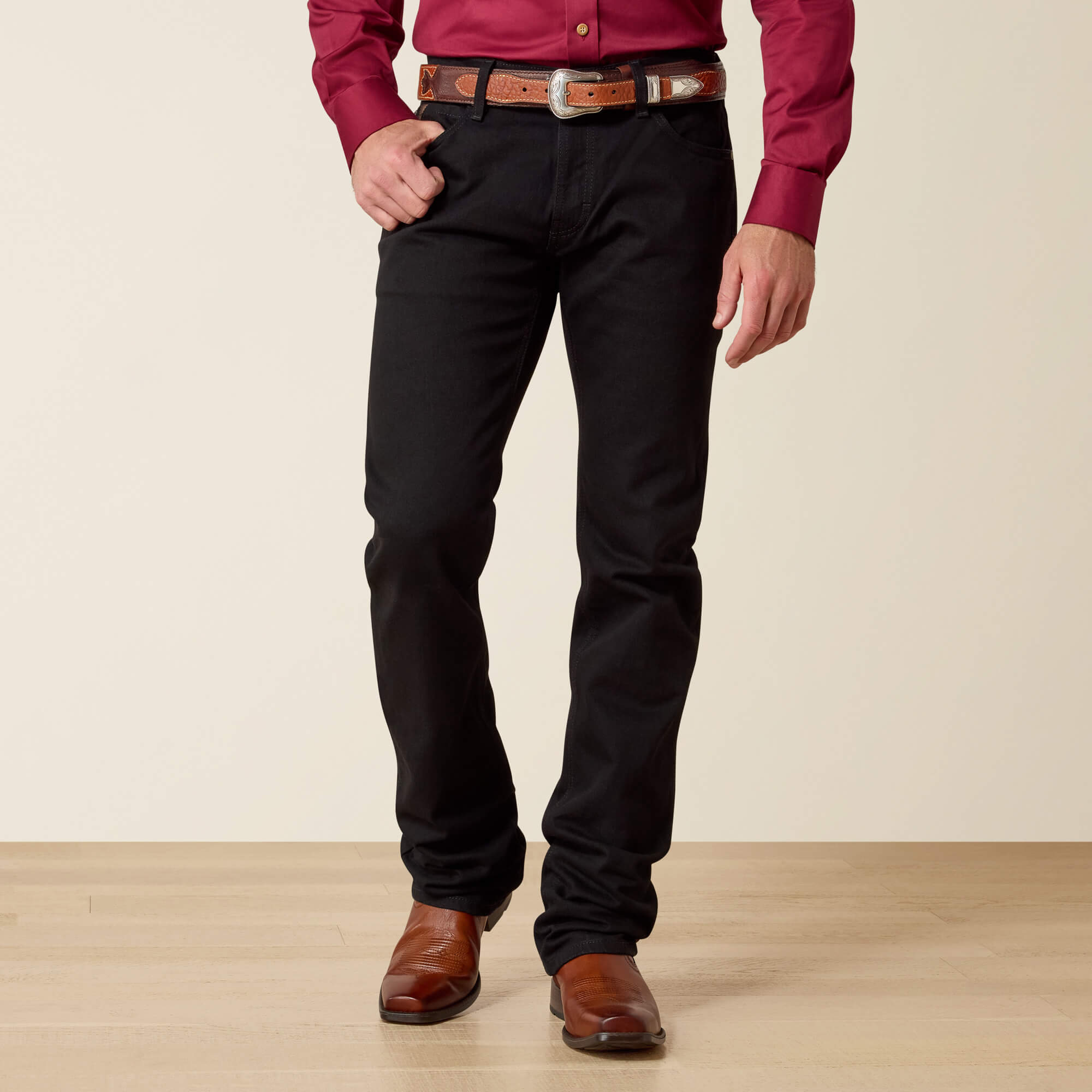M7 Slim Legacy Straight Jean Front - BLACK