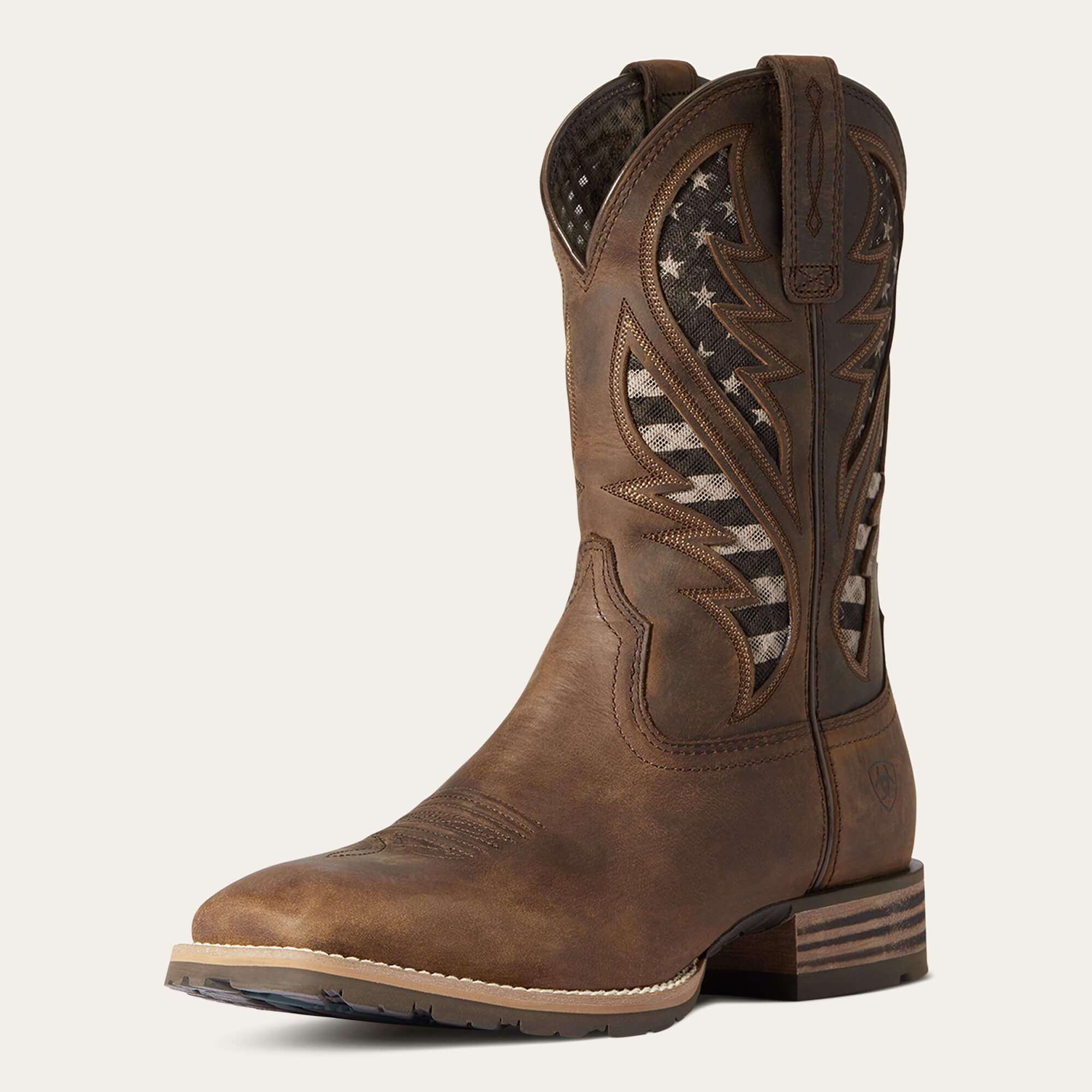 Hybrid VentTEK Western Boot 3-4 Front - DISTRESSED BROWN