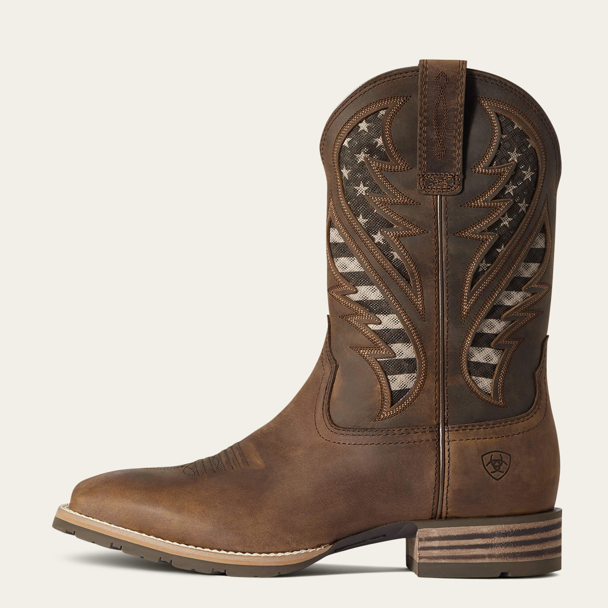 Hybrid VentTEK Western Boot Side - DISTRESSED BROWN