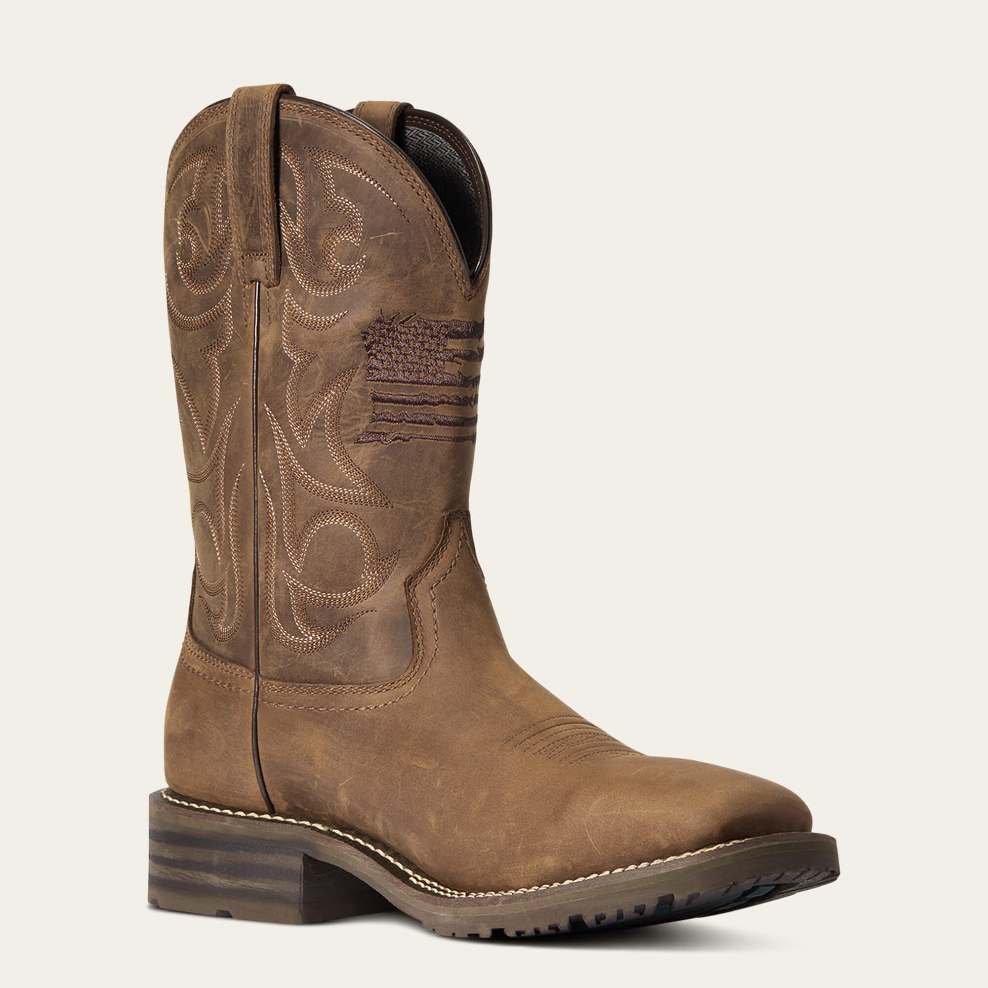 Hybrid Patriot Waterproof Western Boot Medial - DISTRESSED BROWN