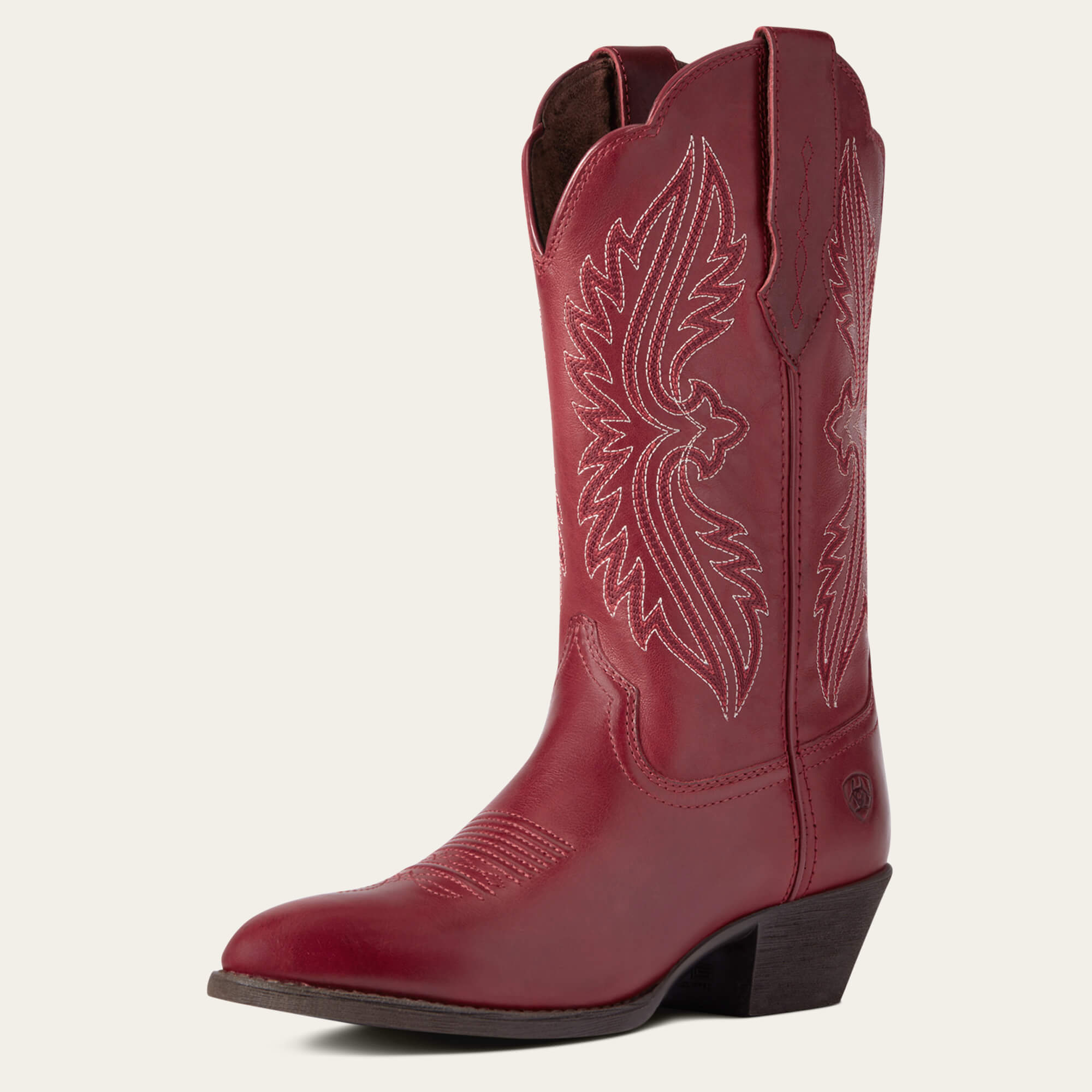 Heritage StretchFit R Toe Western Boot 3-4 Front - ROSY RED