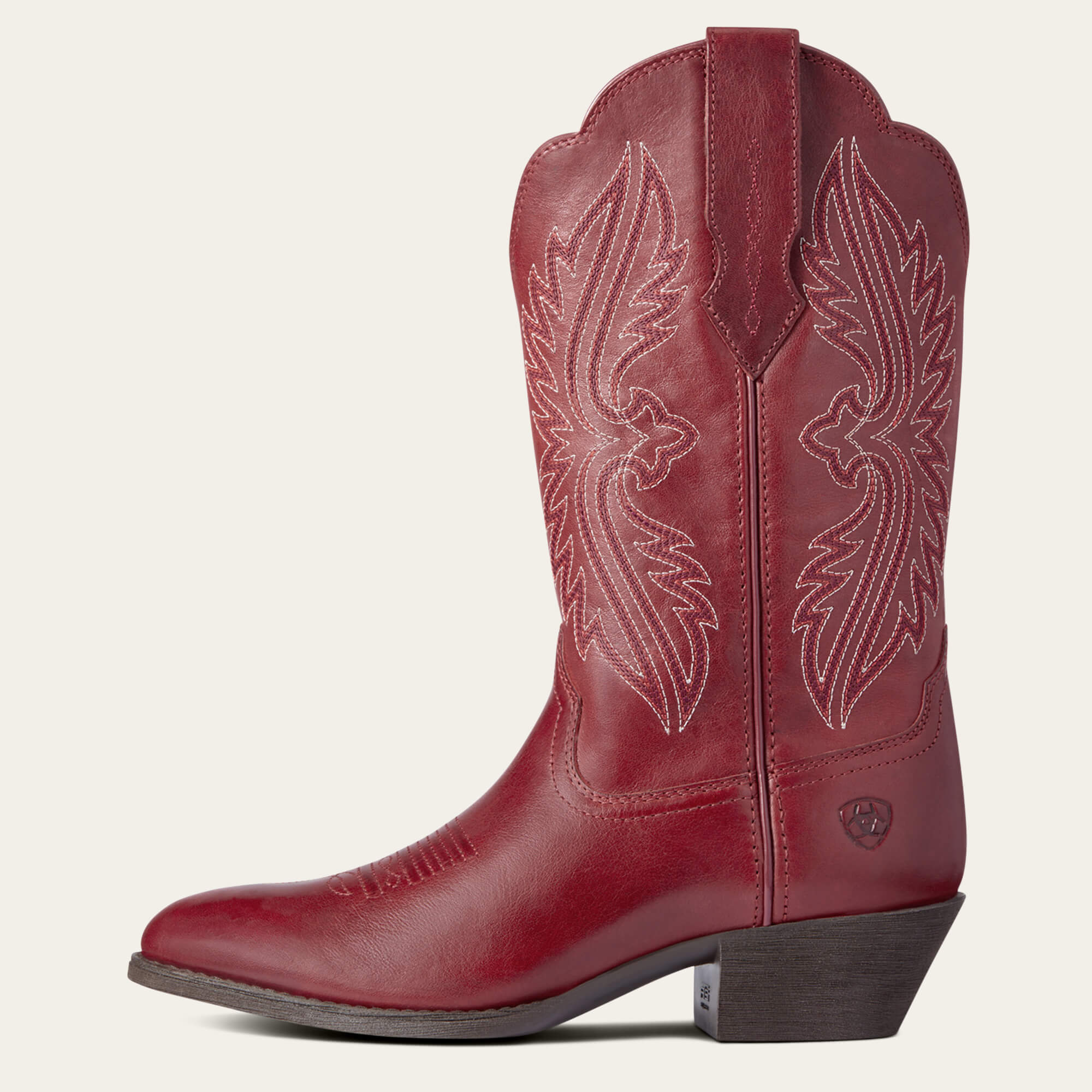 Heritage StretchFit R Toe Western Boot Side - ROSY RED