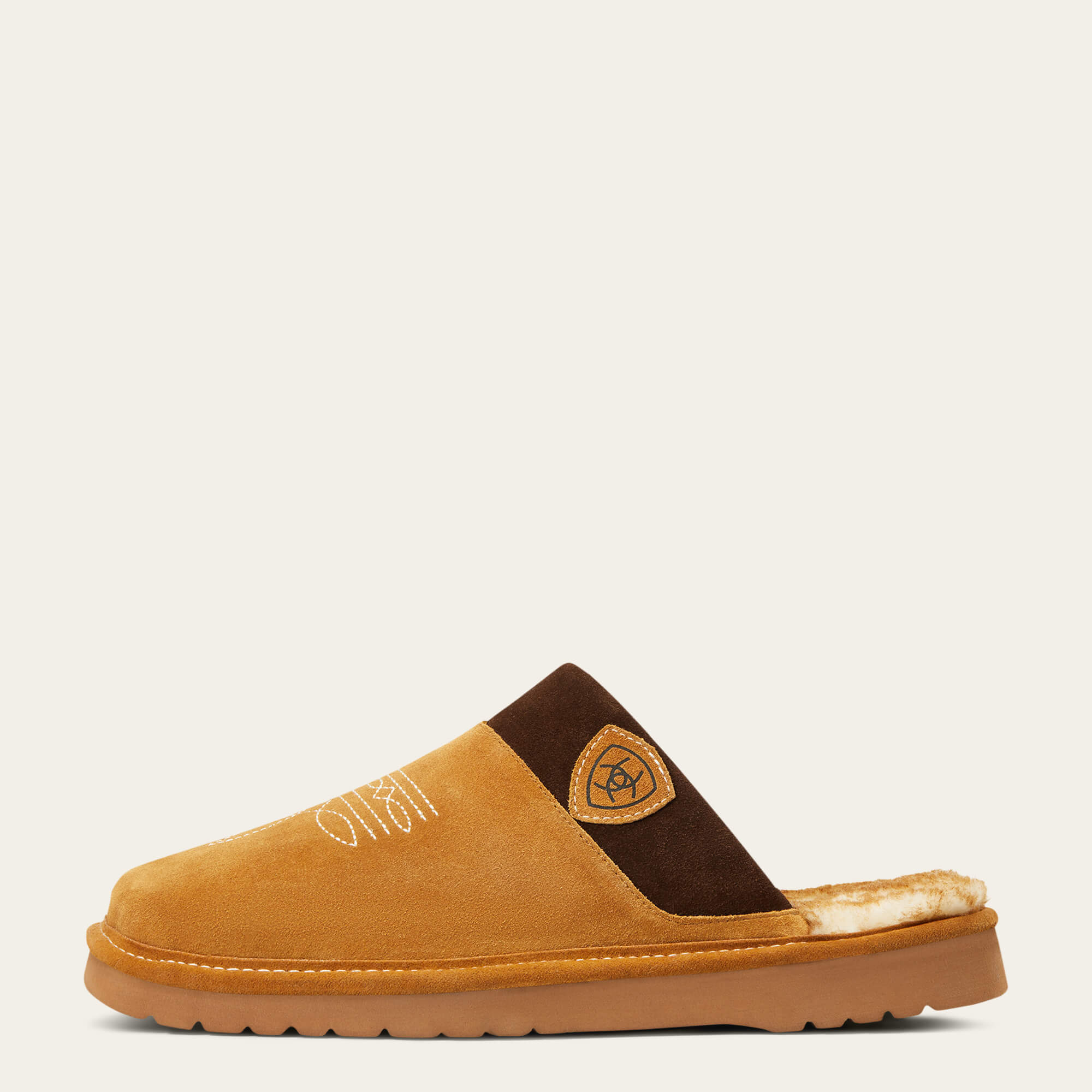 Silversmith Square Toe Slipper Side - CHESTNUT