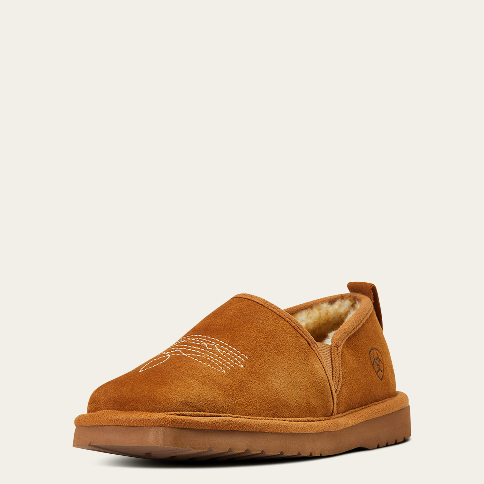 Lasso Square Toe Slipper 3-4 Front - CHESTNUT