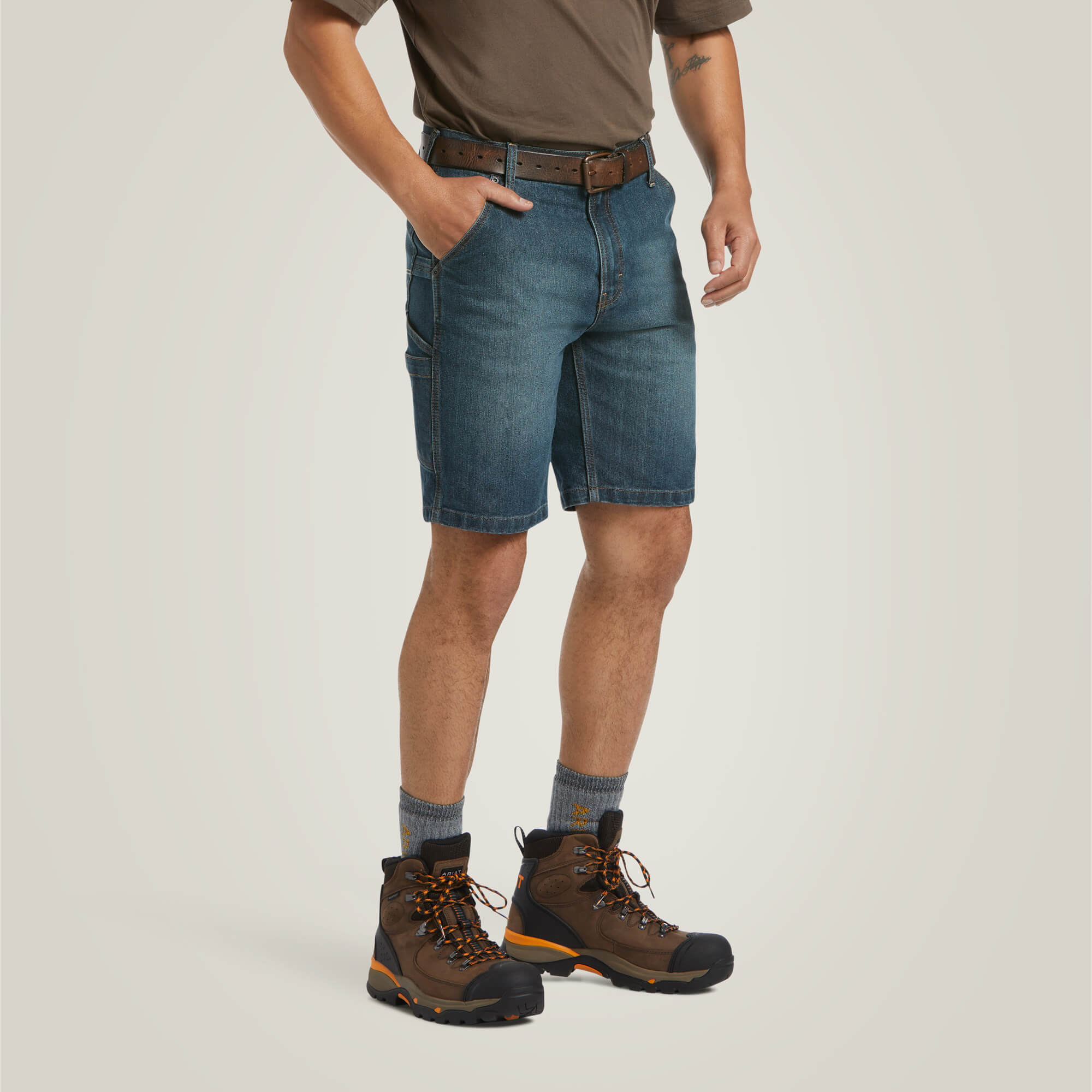 Rebar DuraStretch Denim Utility Short Front - PHANTOM