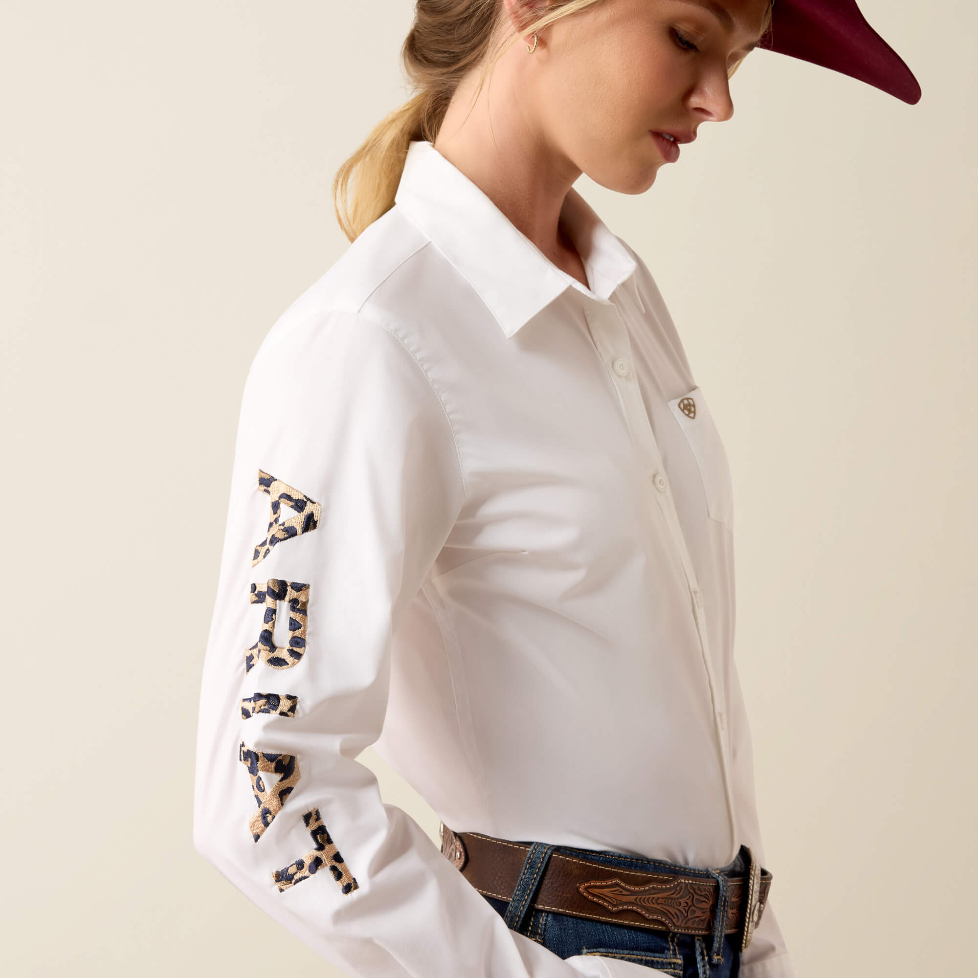 Team Kirby Stretch Shirt 02 - WHITE W/ LEOPARD LOGO