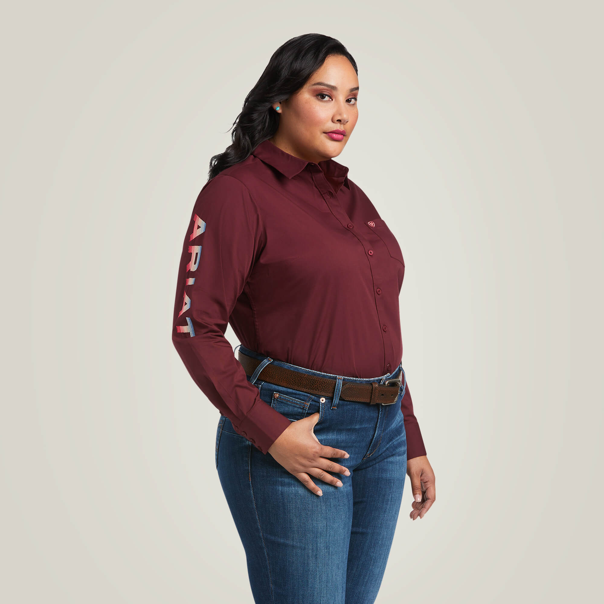 Team Kirby Stretch Shirt Front Plus - ZINFANDEL