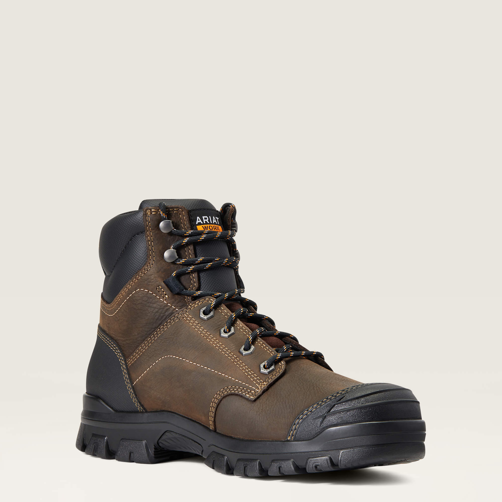 Treadfast 6" Waterproof Work Boot Medial - DARK BROWN