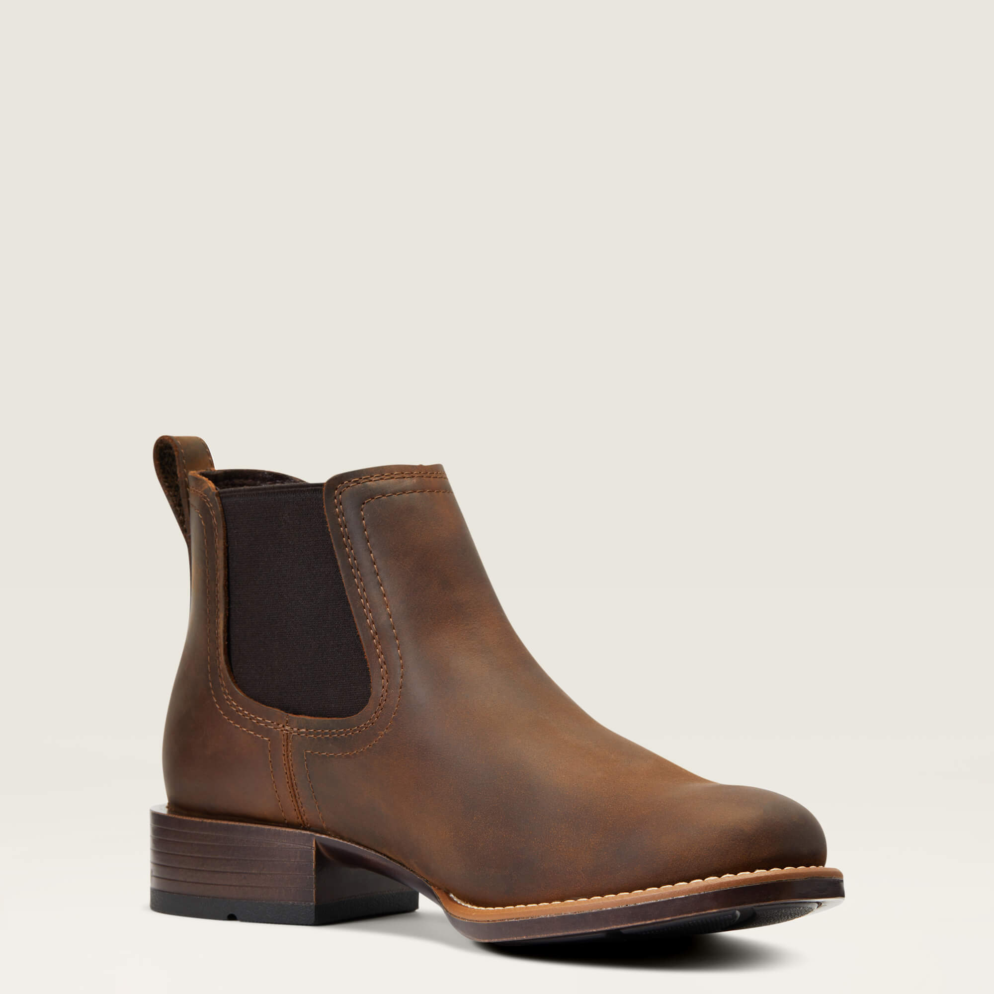 Booker Chelsea Round Toe Western Boot Medial - DISTRESSED BROWN