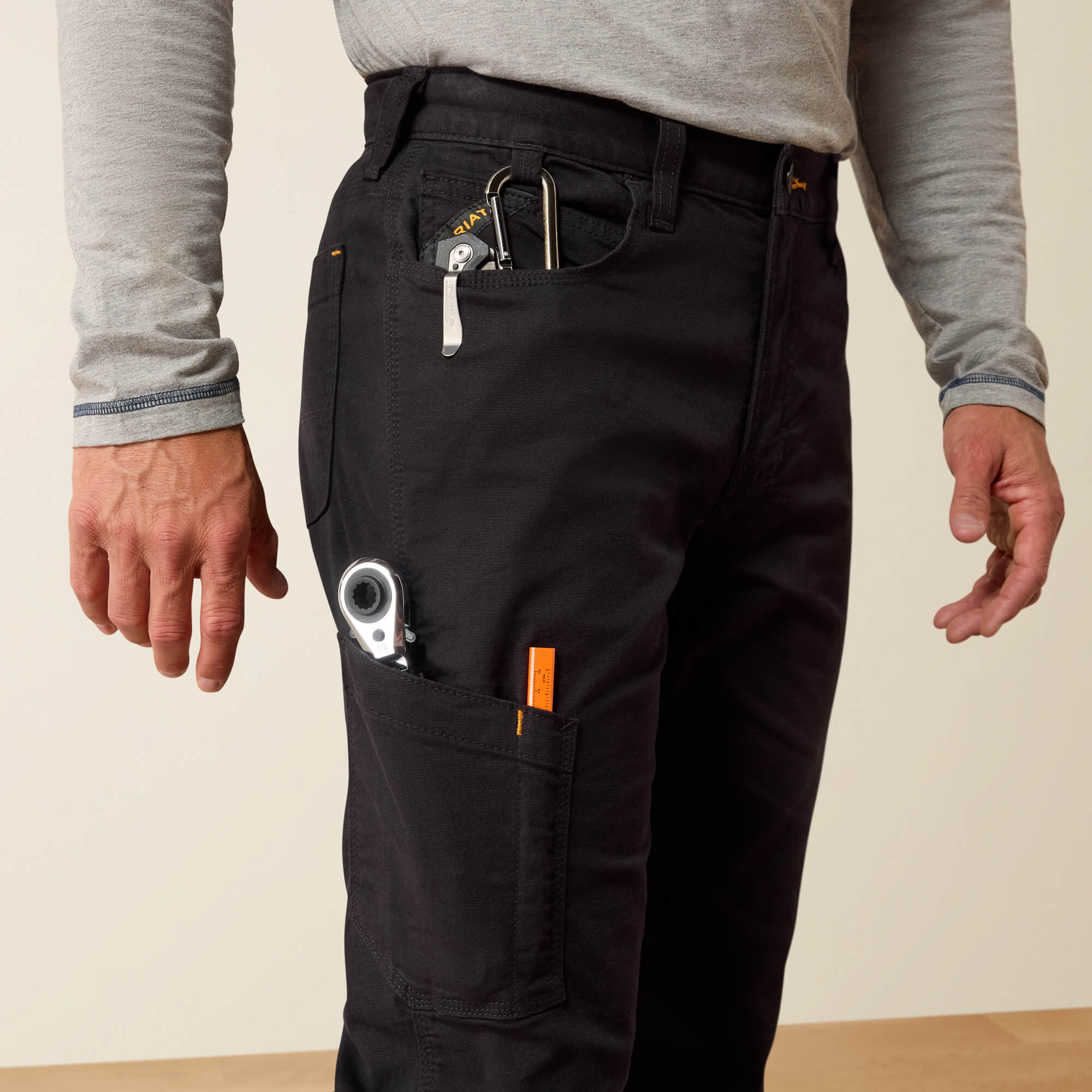 Rebar M4 Relaxed Made Tough DuraStretch Straight Leg Pants 02 - BLACK