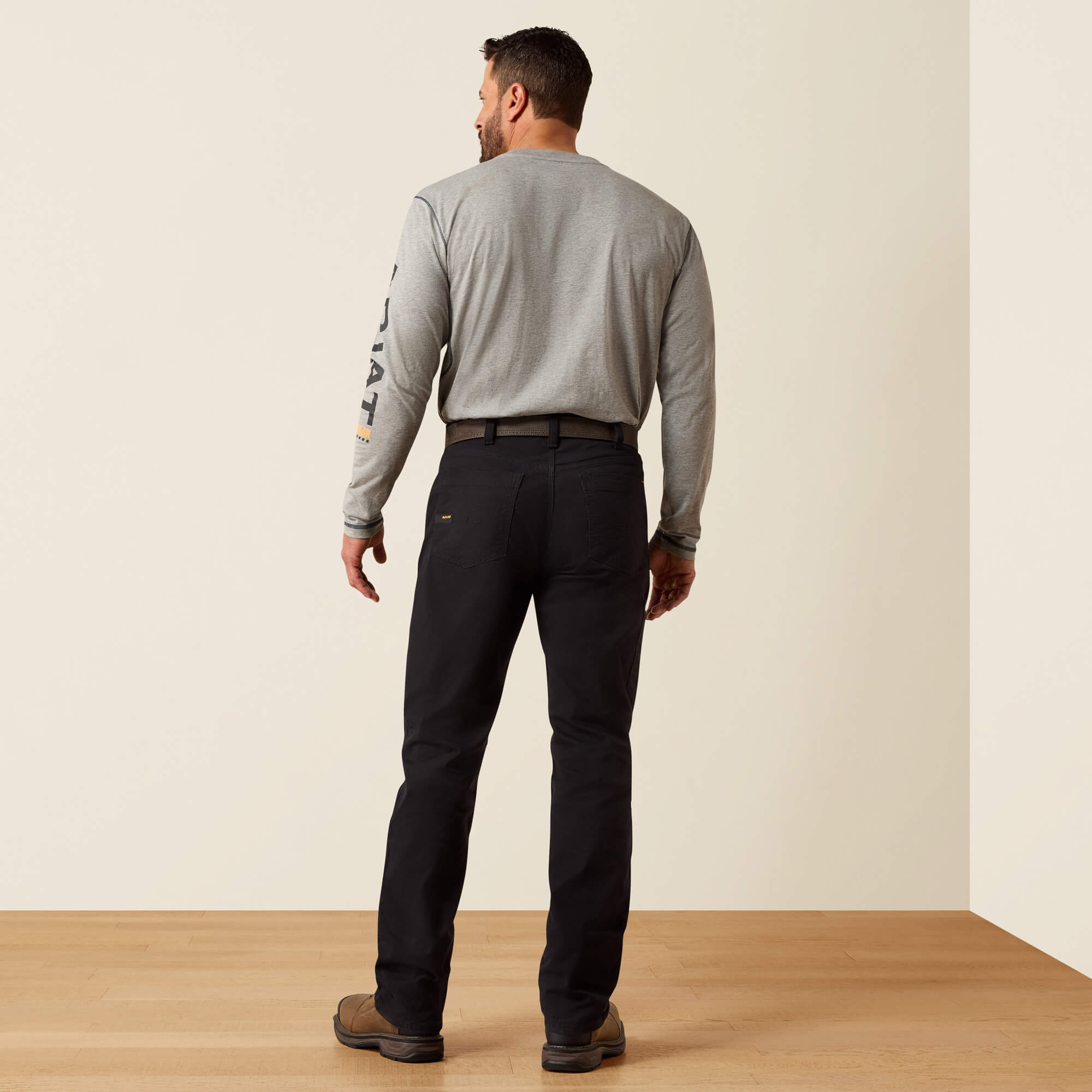 Rebar M4 Relaxed Made Tough DuraStretch Straight Leg Pants Back - BLACK