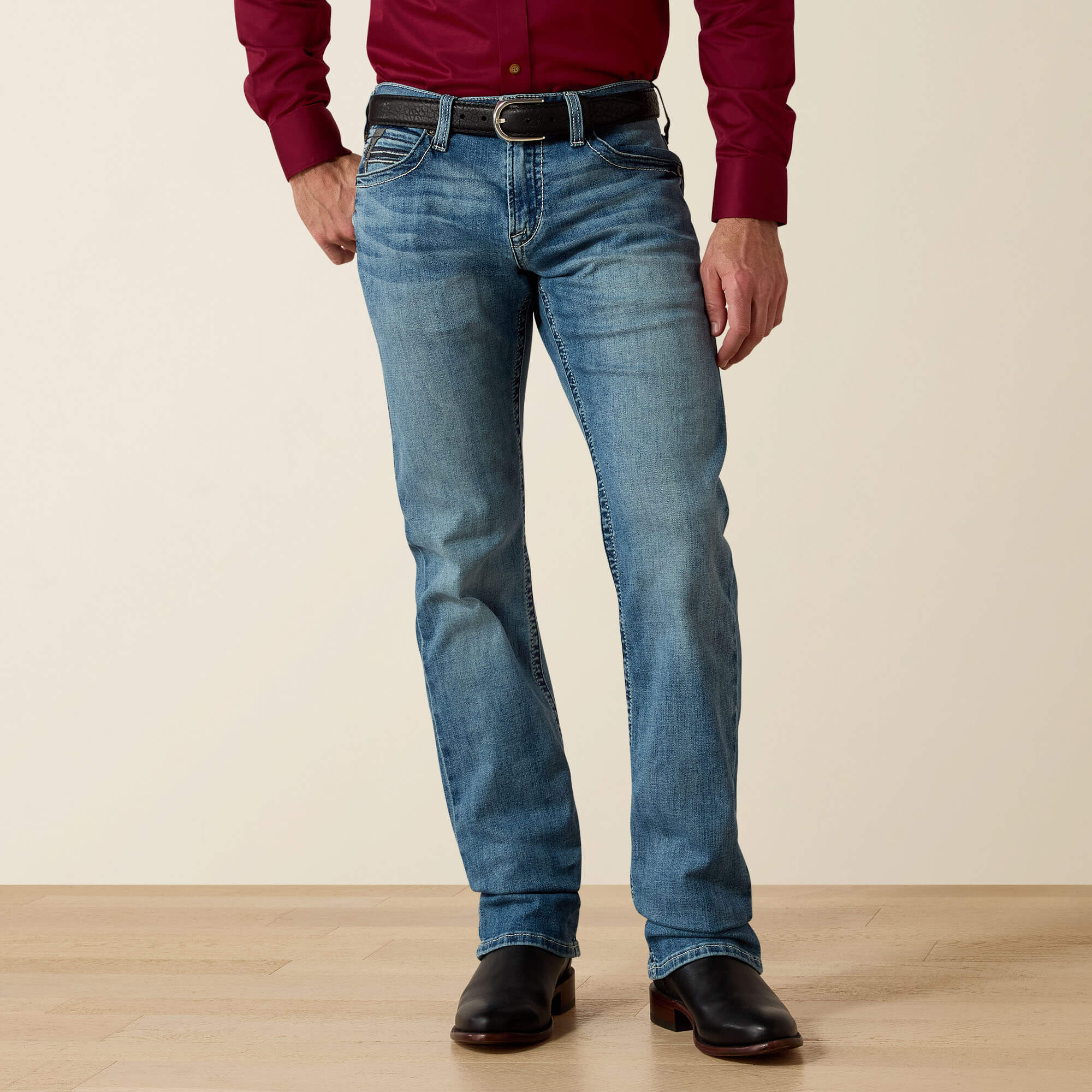 M7 Slim Wessley Straight Jean Front - GAVIOTA