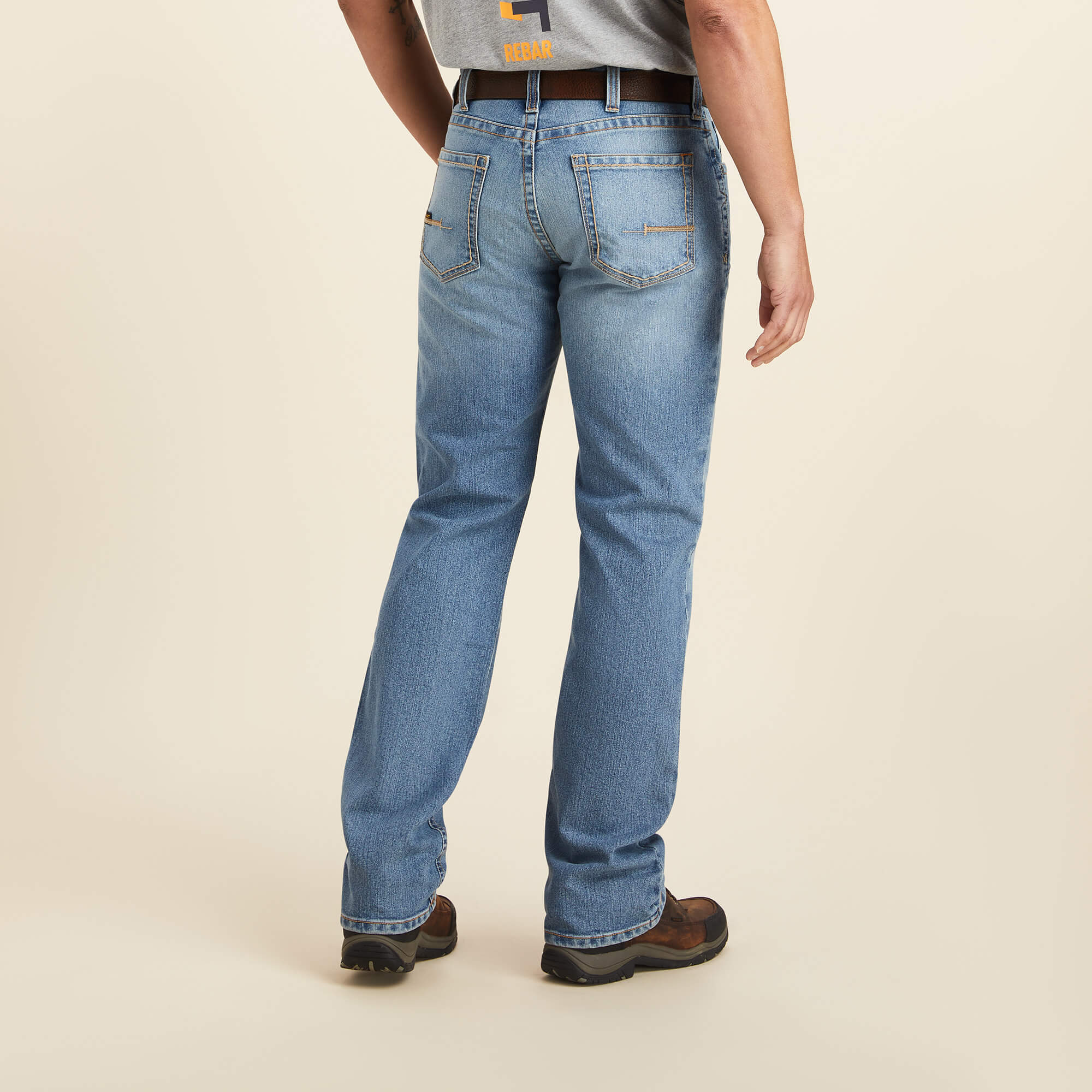 Rebar M5 Straight DuraStretch Edge Straight Leg Jean Back - MERCED