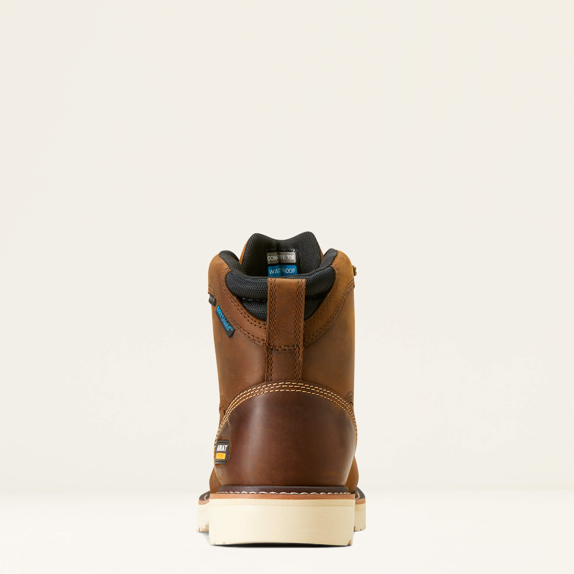 Rebar Lift 6" Waterproof Composite Toe Work Boot Heel - DISTRESSED BROWN
