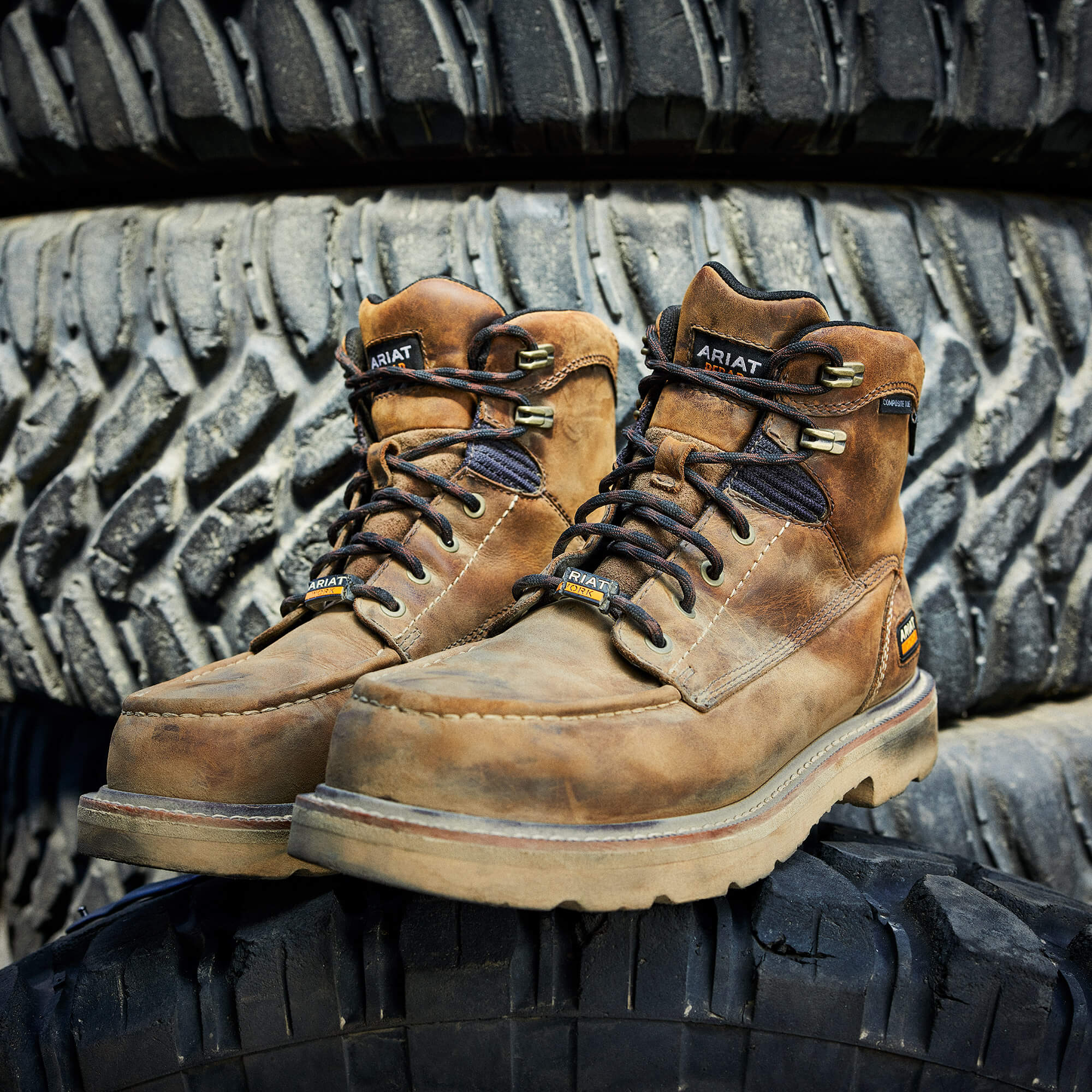 Rebar Lift 6" Waterproof Composite Toe Work Boot Lifestyle 02 - DISTRESSED BROWN