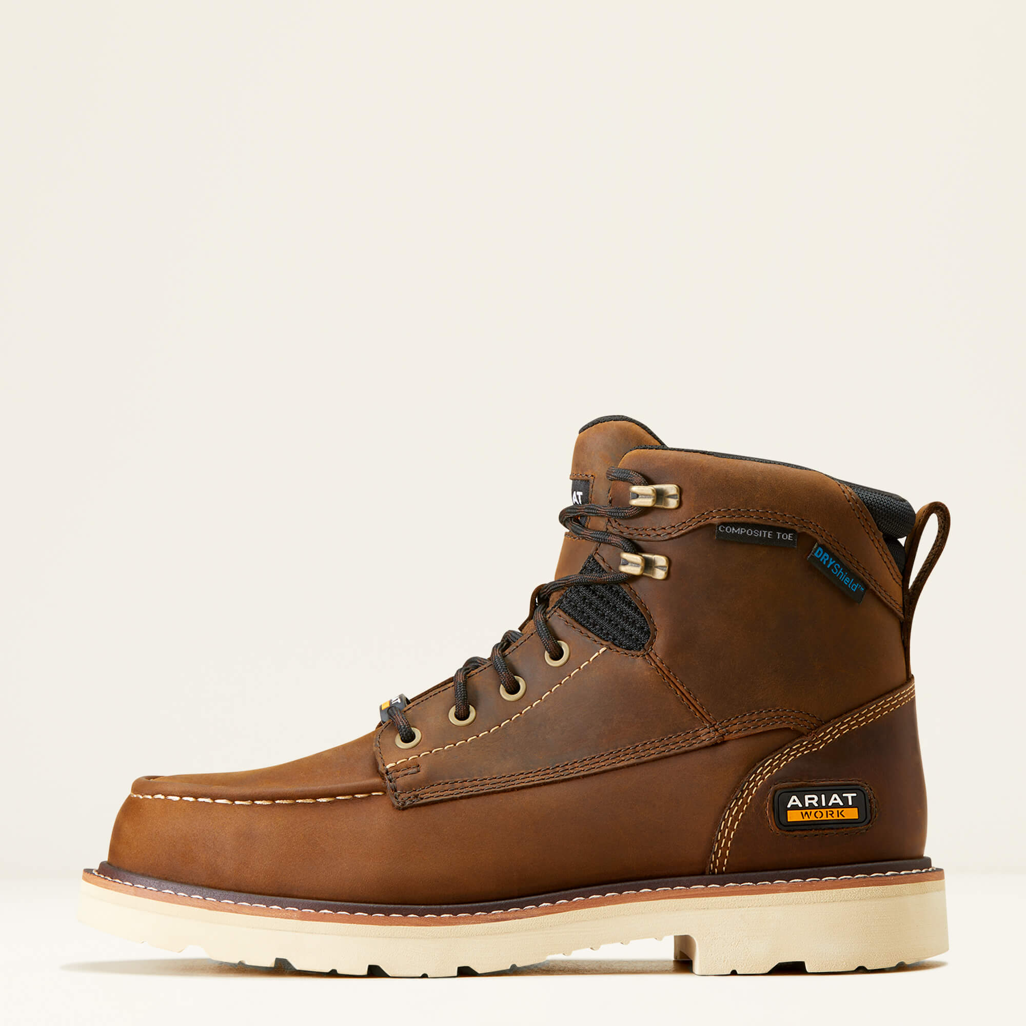 Rebar Lift 6" Waterproof Composite Toe Work Boot Side - DISTRESSED BROWN