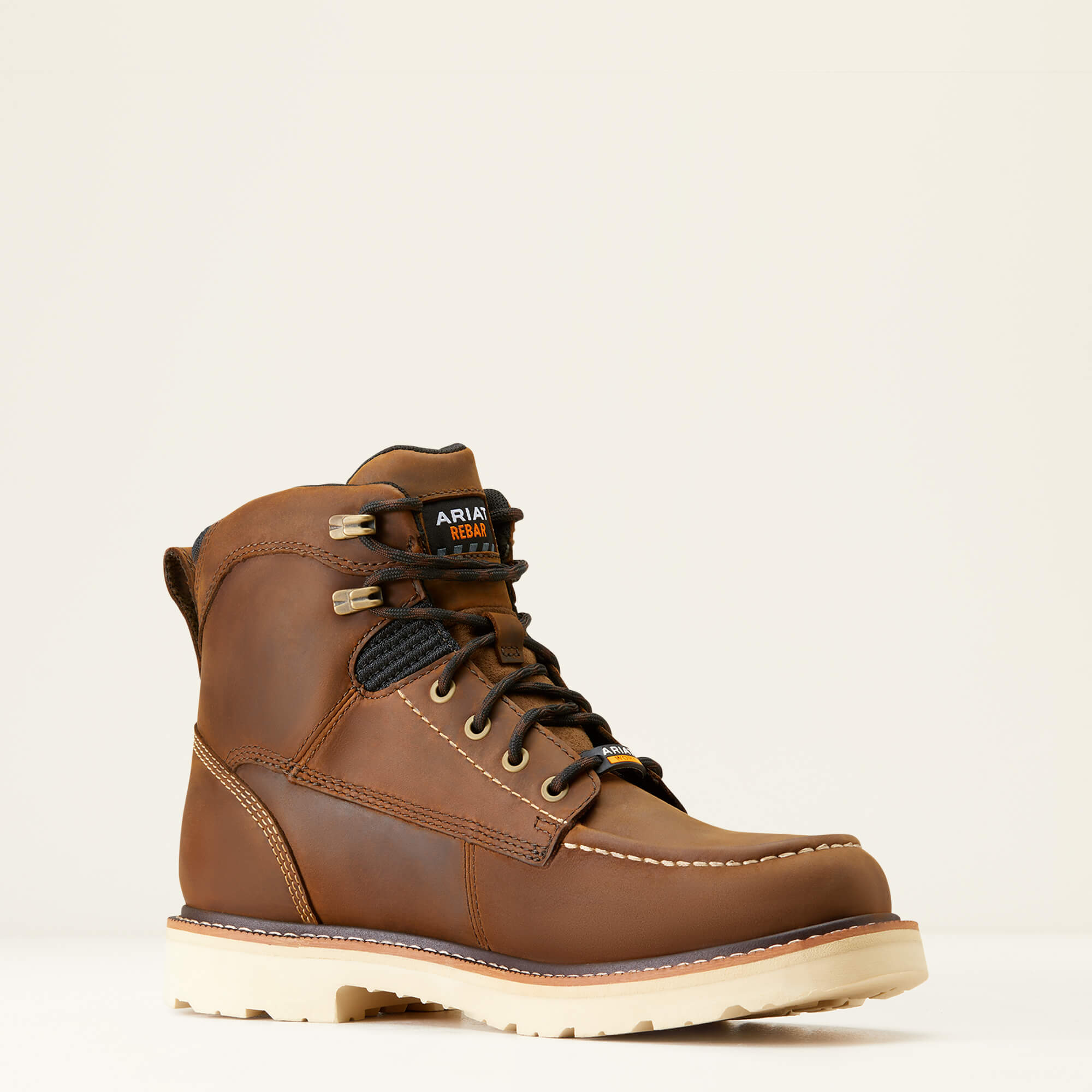 Rebar Lift 6" Waterproof Work Boot Medial - DISTRESSED BROWN