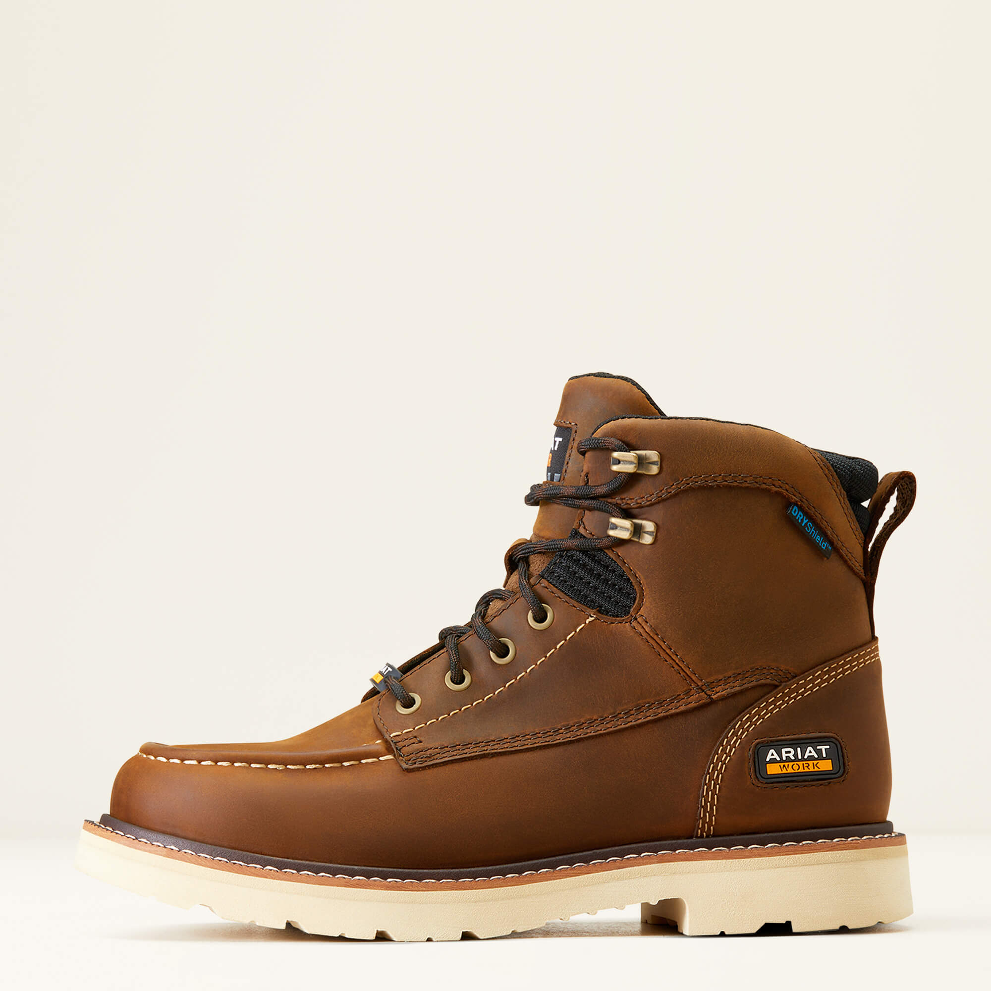 Rebar Lift 6" Waterproof Work Boot Side - DISTRESSED BROWN