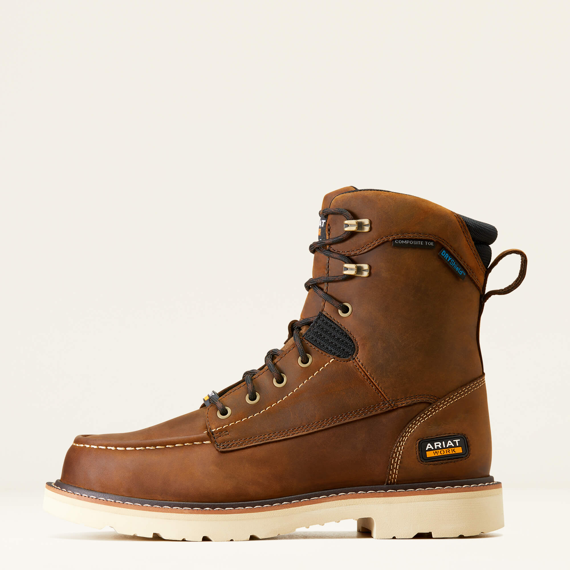 Rebar Lift 8" Waterproof Composite Toe Work Boot Side - DISTRESSED BROWN