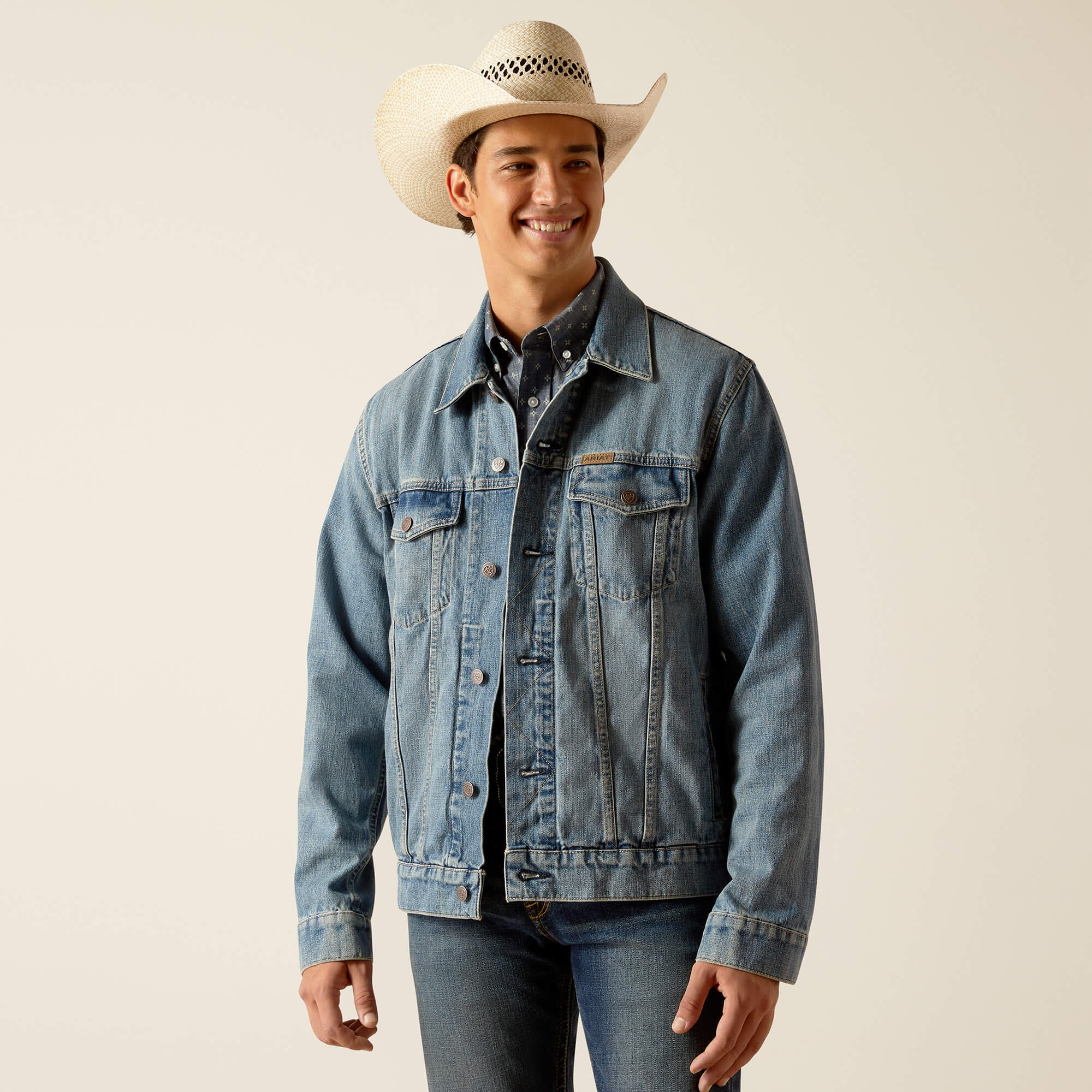 Denim Trucker Jacket Front - ROBY