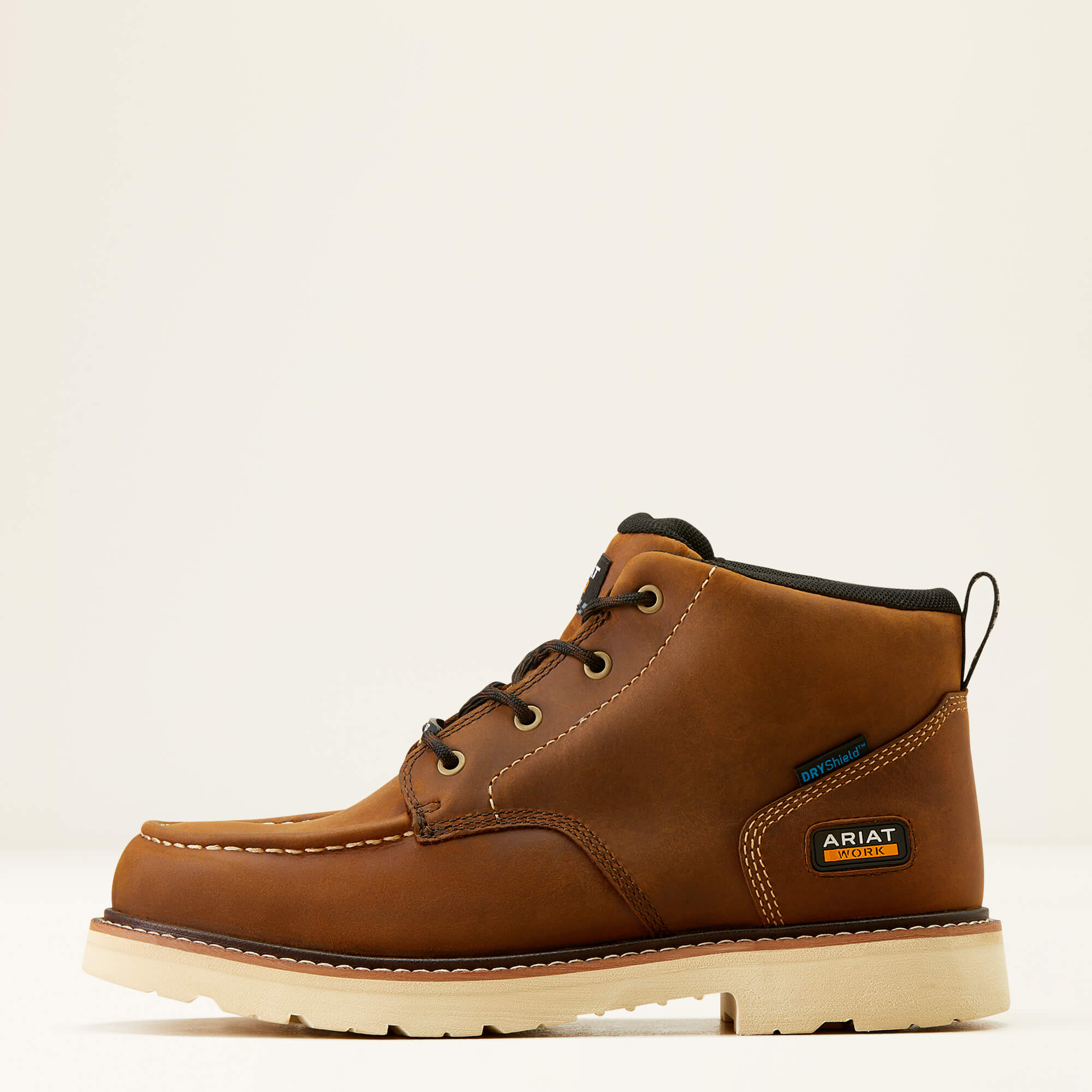Rebar Lift Chukka Waterproof Work Boot Side - DISTRESSED BROWN